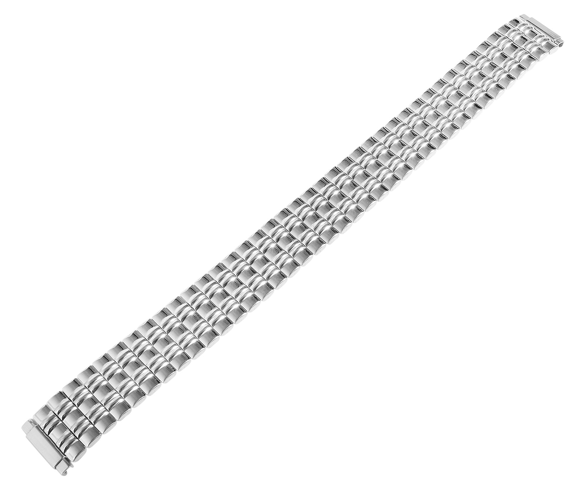 Zugarmband aus Edelstahl, Uhrenersatzarmband, silberfarben, poliert, 10 - 14 mm