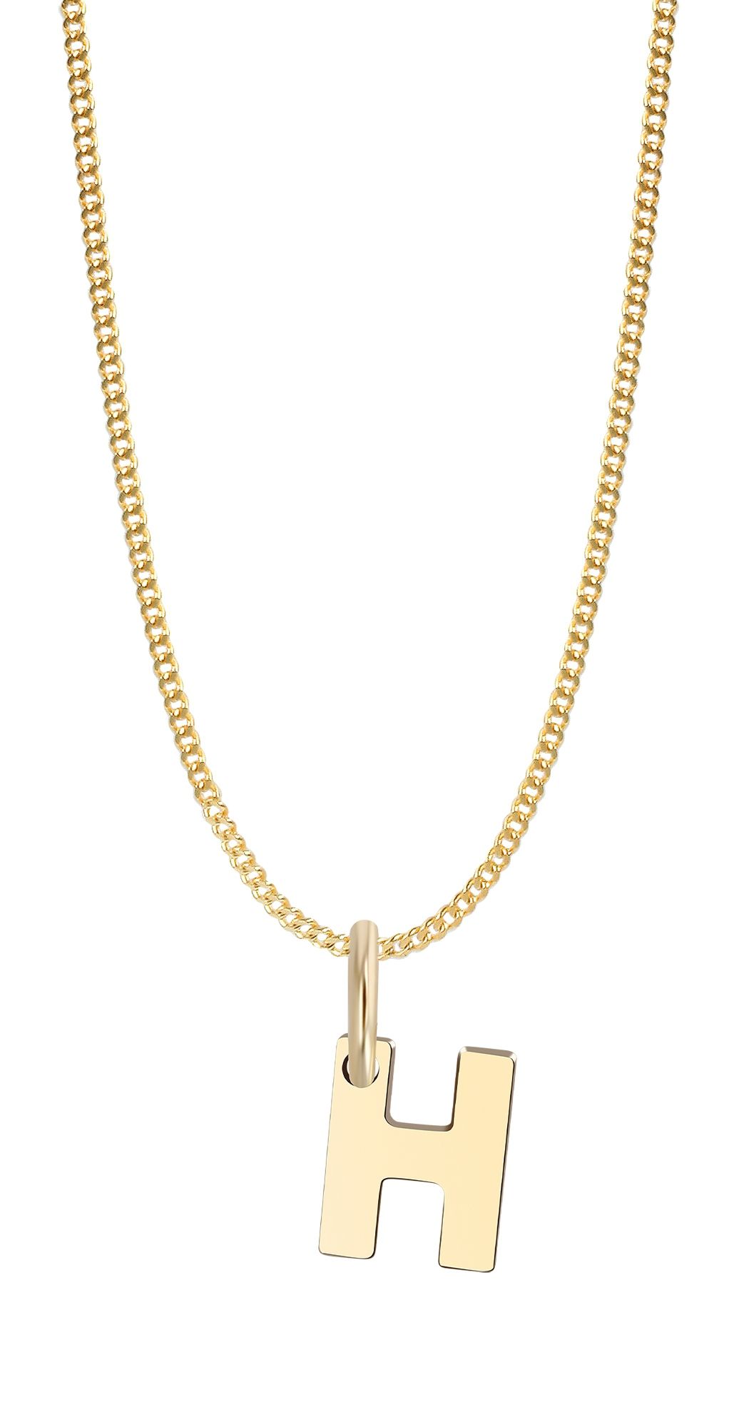 375/- Gold Anhänger "Golden Initials - H" ohne Kette, Buchstaben, Initialien, 9 Karat, Gelbgold