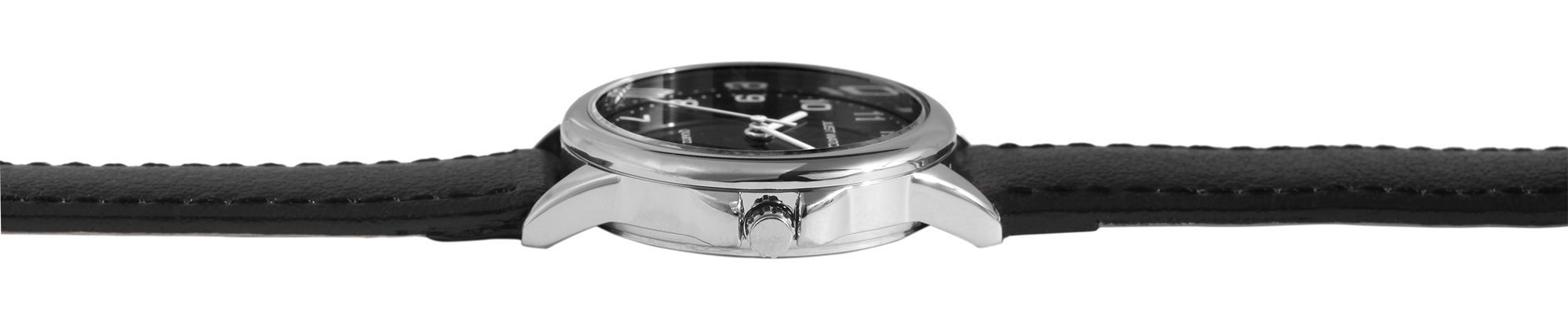 JUST WATCH "Brigitt" Damenuhr  Ø 29 mm, Echt Lederarmband, schwarz/ silberfarben/ schwarz