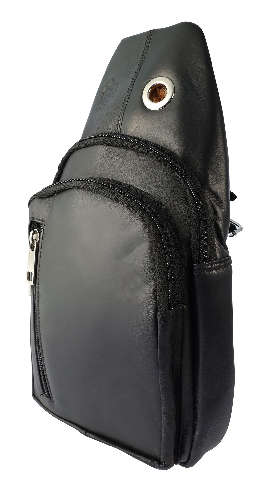 Steinmeister Brusttasche aus Echtleder, schwarz