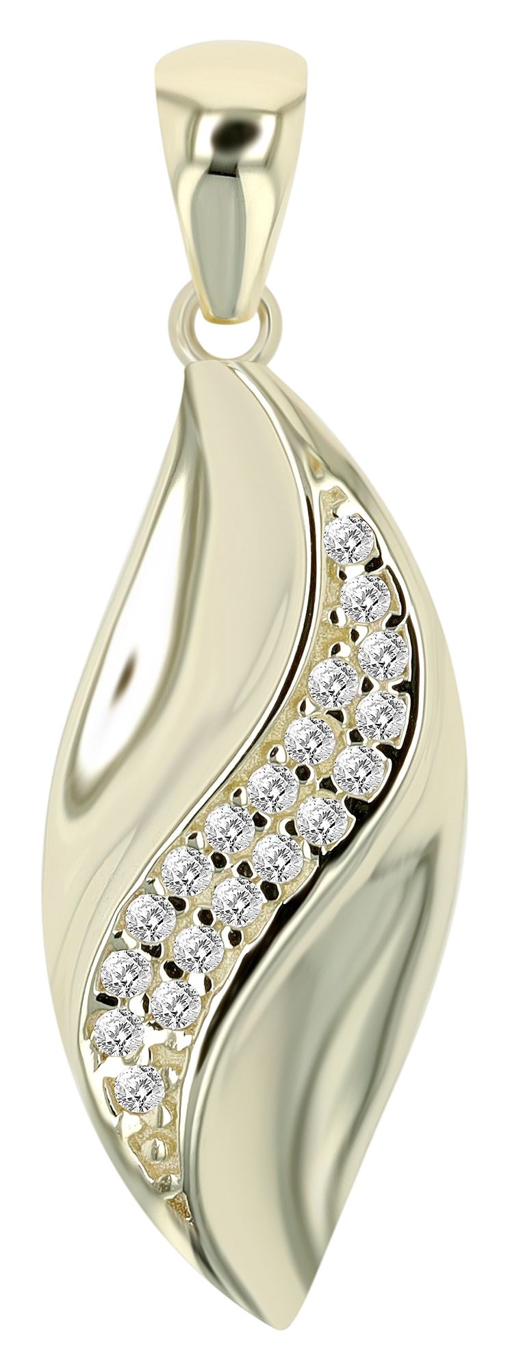 333/- Gold Anhänger "Ebba" mit Zirkoniabesatz ohne Kette, 8 Karat, Gelbgold