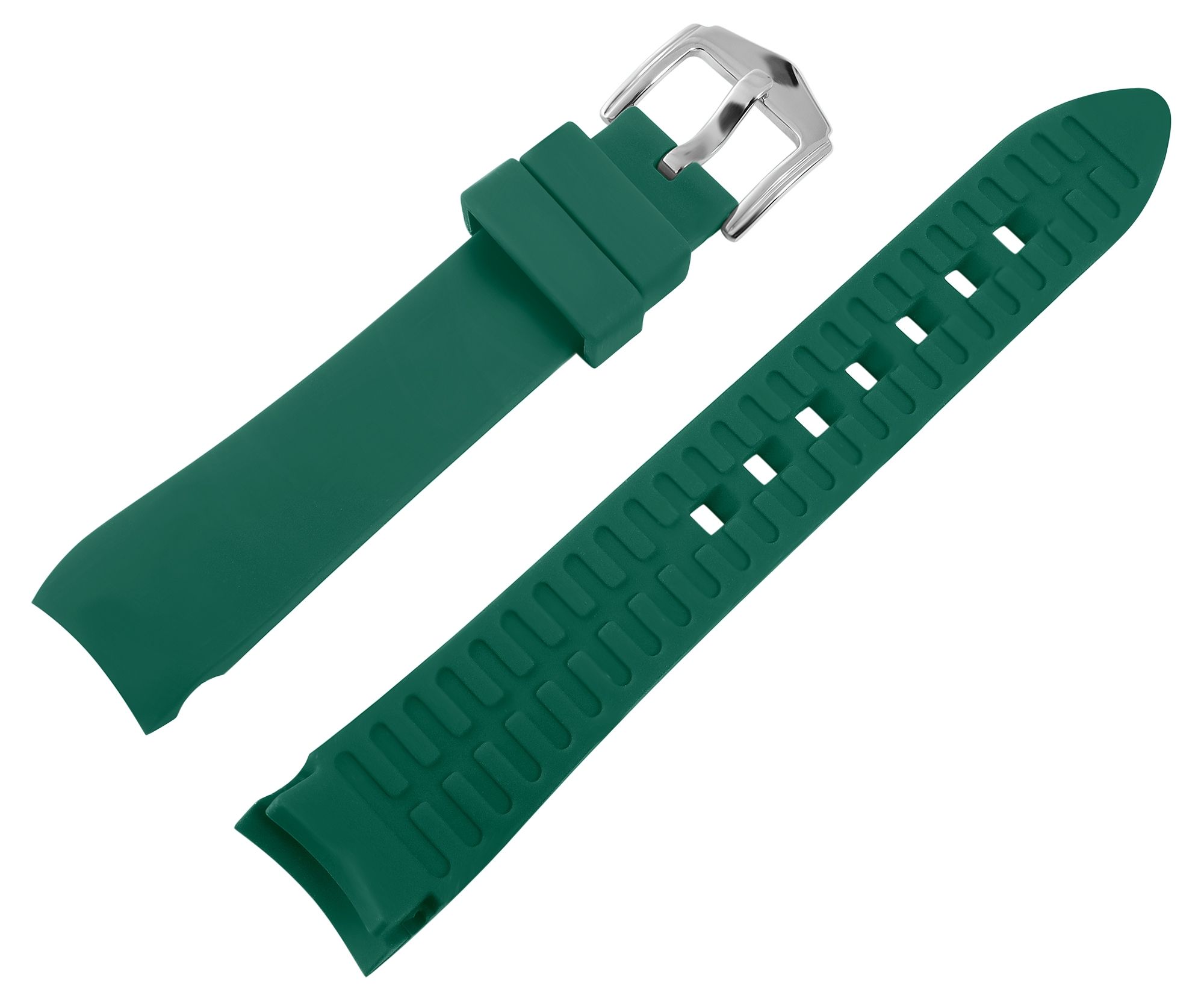 Silikon Uhrenarmband, Dornschließe, grün, 20 mm