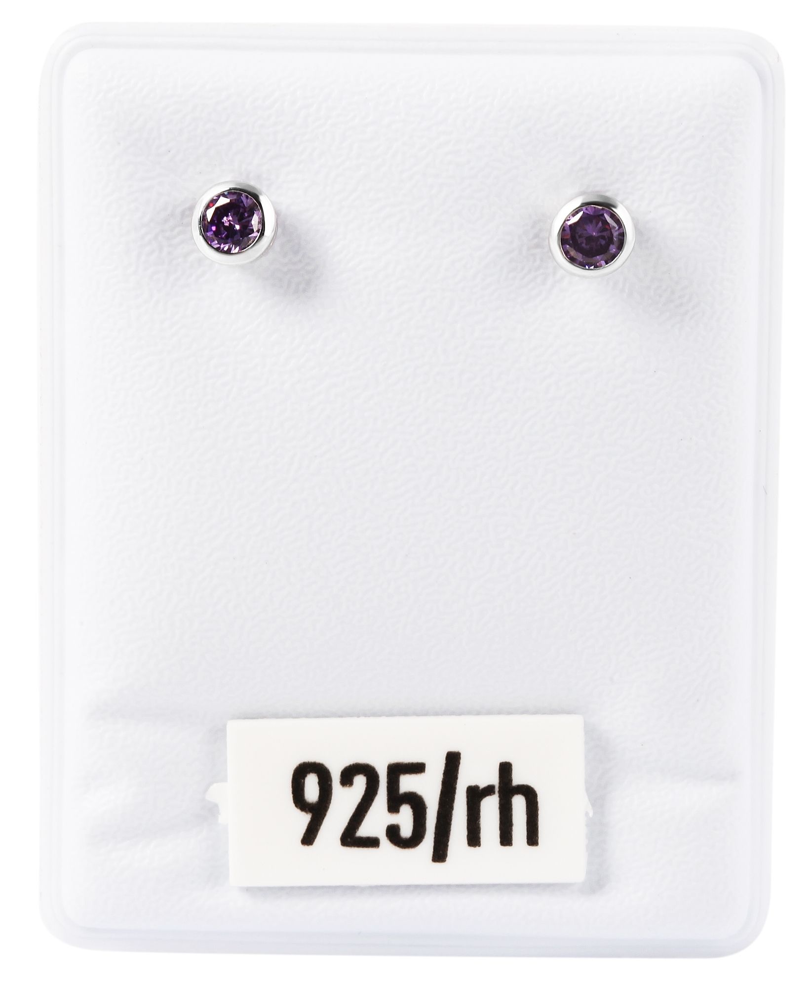 "Velia" 925/- Echt Silber Kinder-/ Ohrstecker, lila Zirkoniastein, rhodiniert