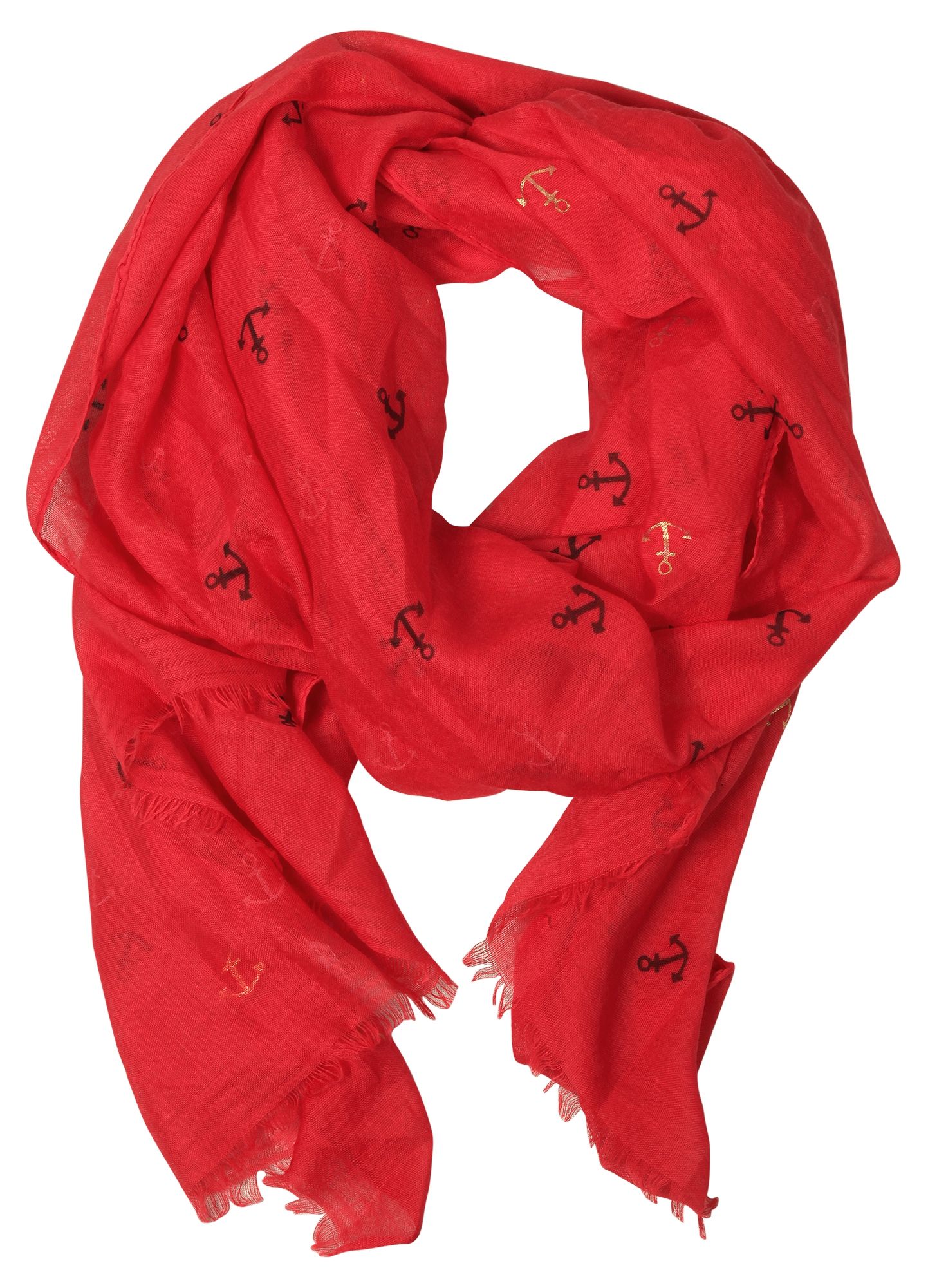 Schalpaket farblich sortiert, 100% Polyester, VE 12, 185 x 70 cm, maritim, Goldener Anker