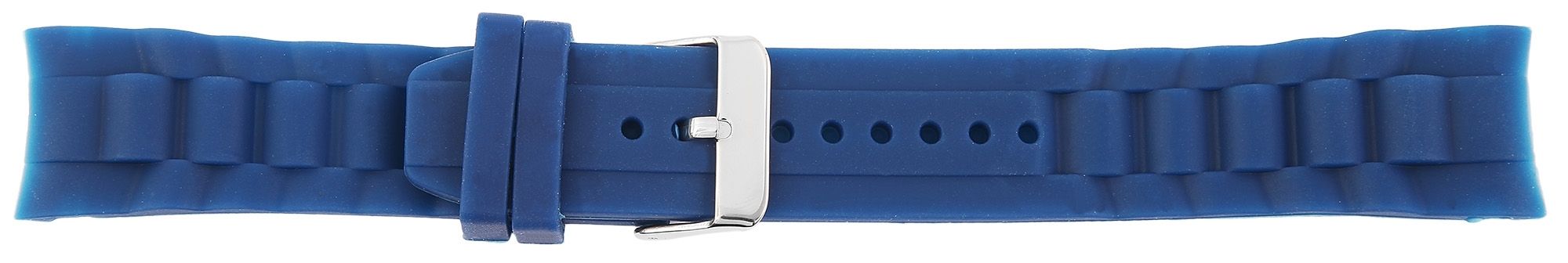 Basic Silikon Armband in blau, glatt, flach, 22 mm