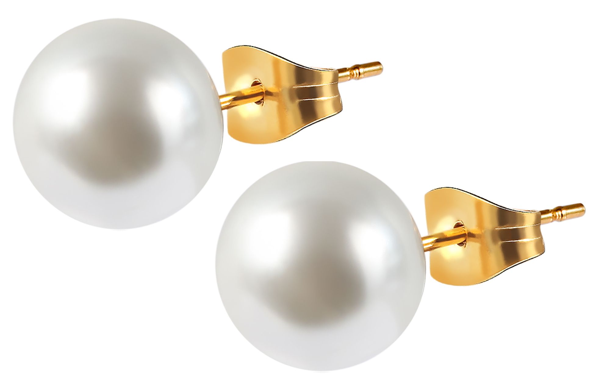 Akzent Edelstahlschmuckset (Kette und Ohrringe), mit Glasperlen, goldfarbig