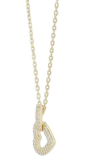 "Tuma", 925/- Echt Silber Kette, Anhänger Herz, Zirkonia, vergoldet