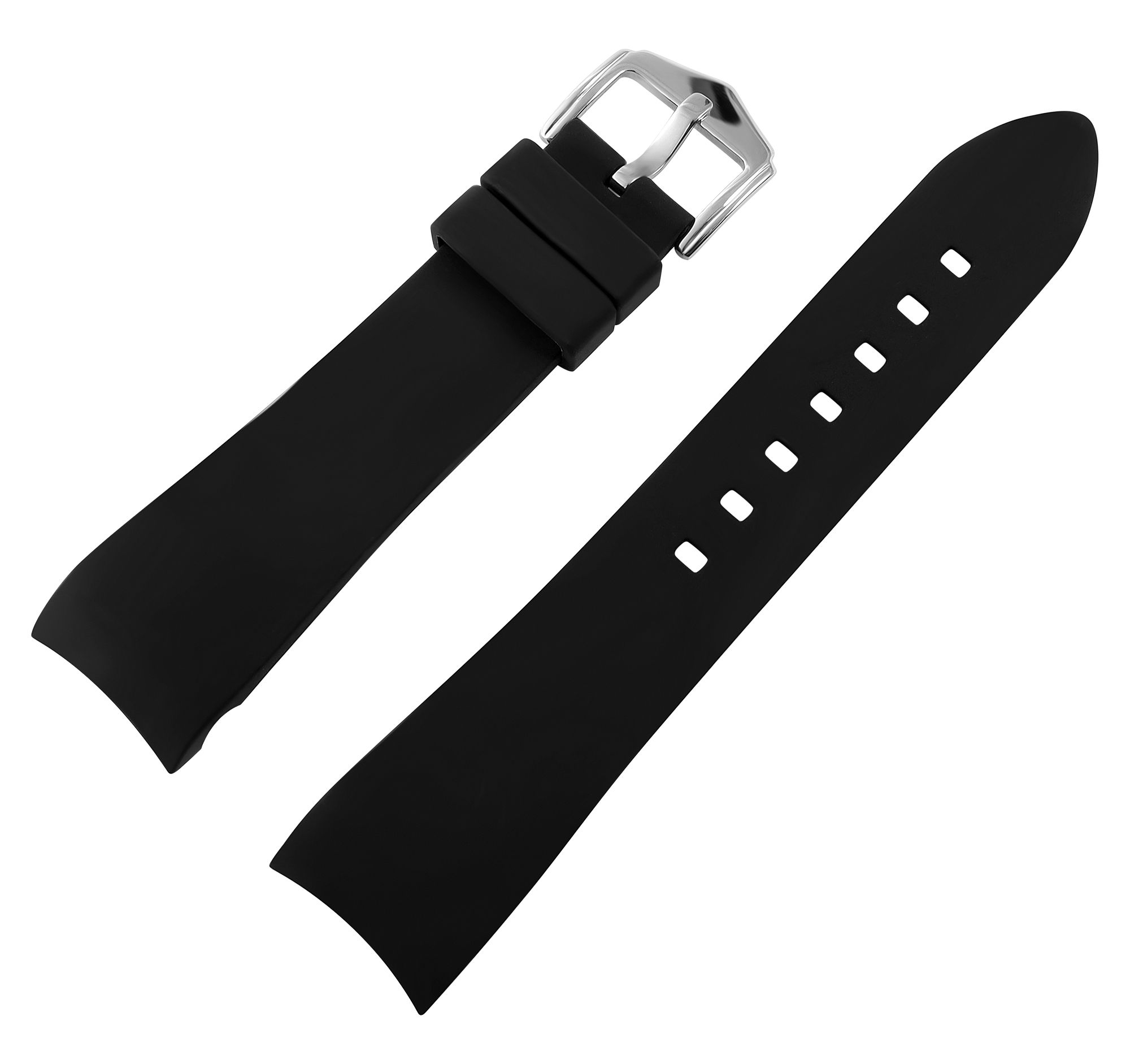 Silikon Uhrenarmband, Dornschließe, schwarz, 19 mm