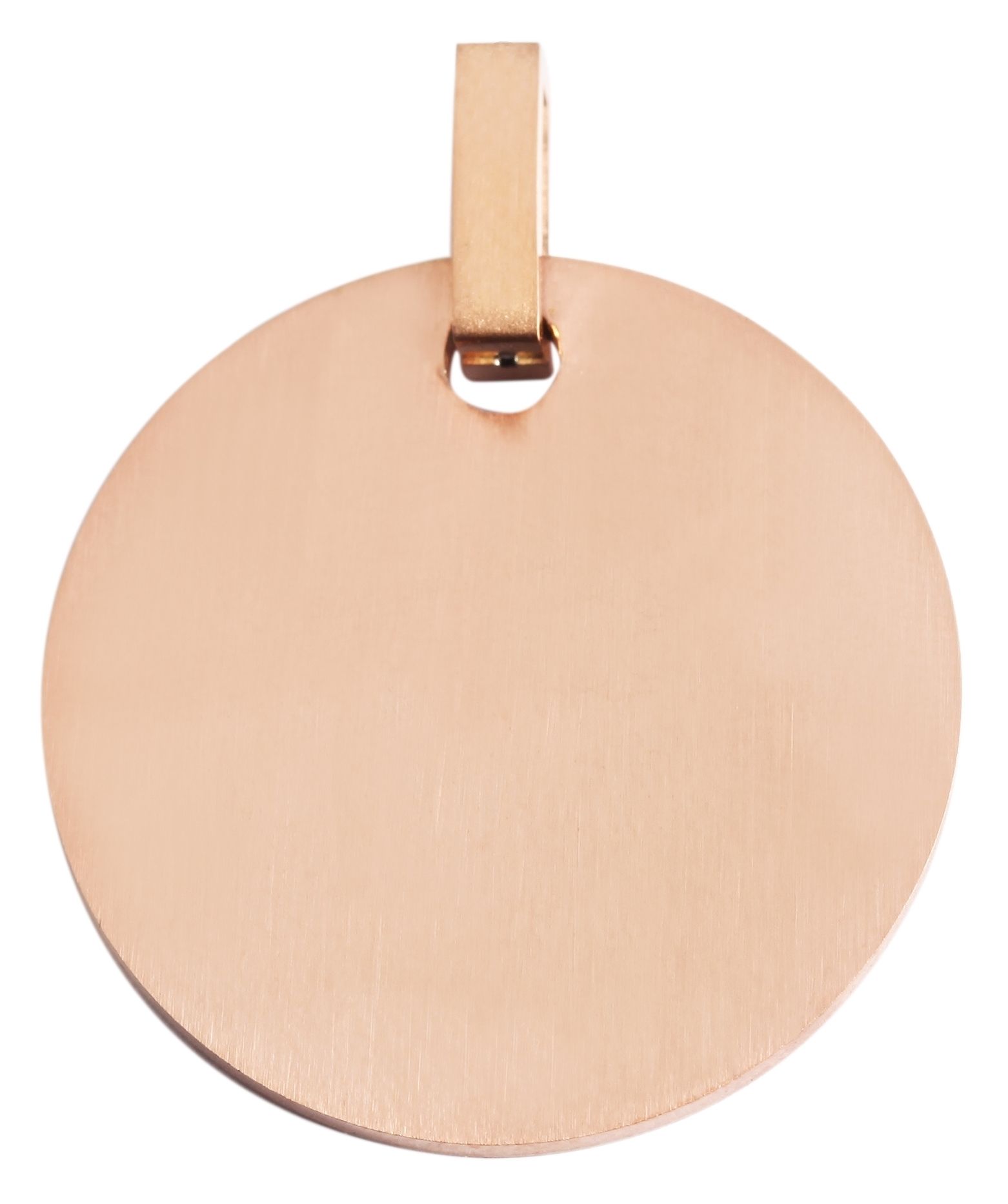 Akzent Gravuranhänger aus Edelstahl, rund, roségoldfarbig, mattiert