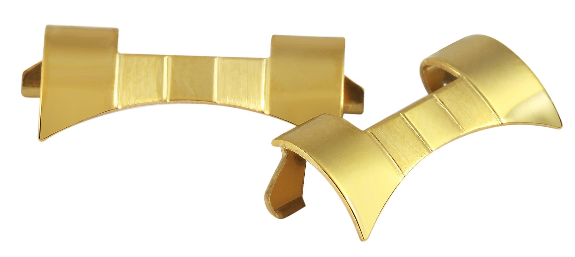 Edelstahl-Uhrenarmband mit Faltschließe, goldfarben, 12 mm