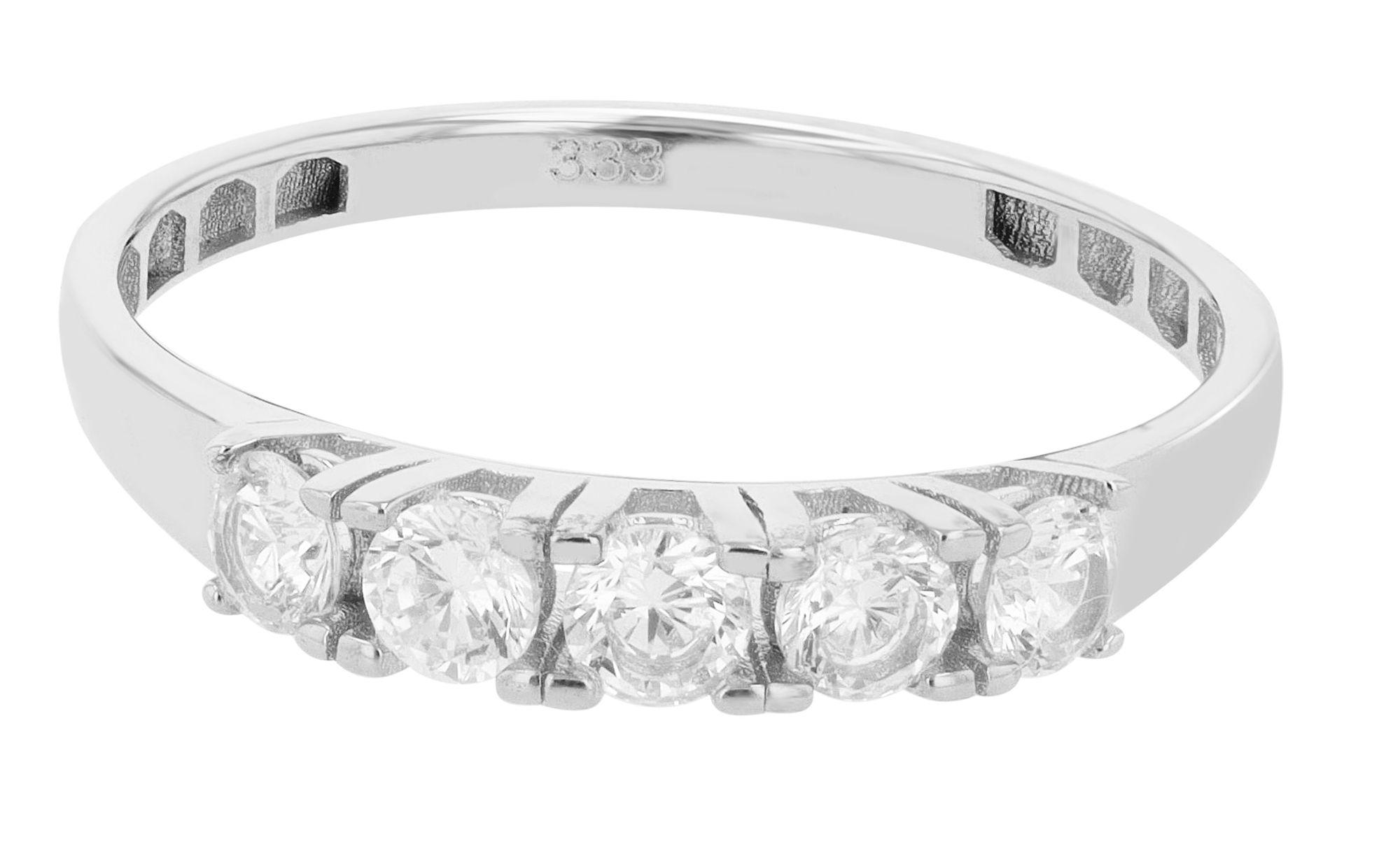 333/- Gold Ring "Perdita" mit Zirkonia, 8 Karat, Weißgold, Gr. 52