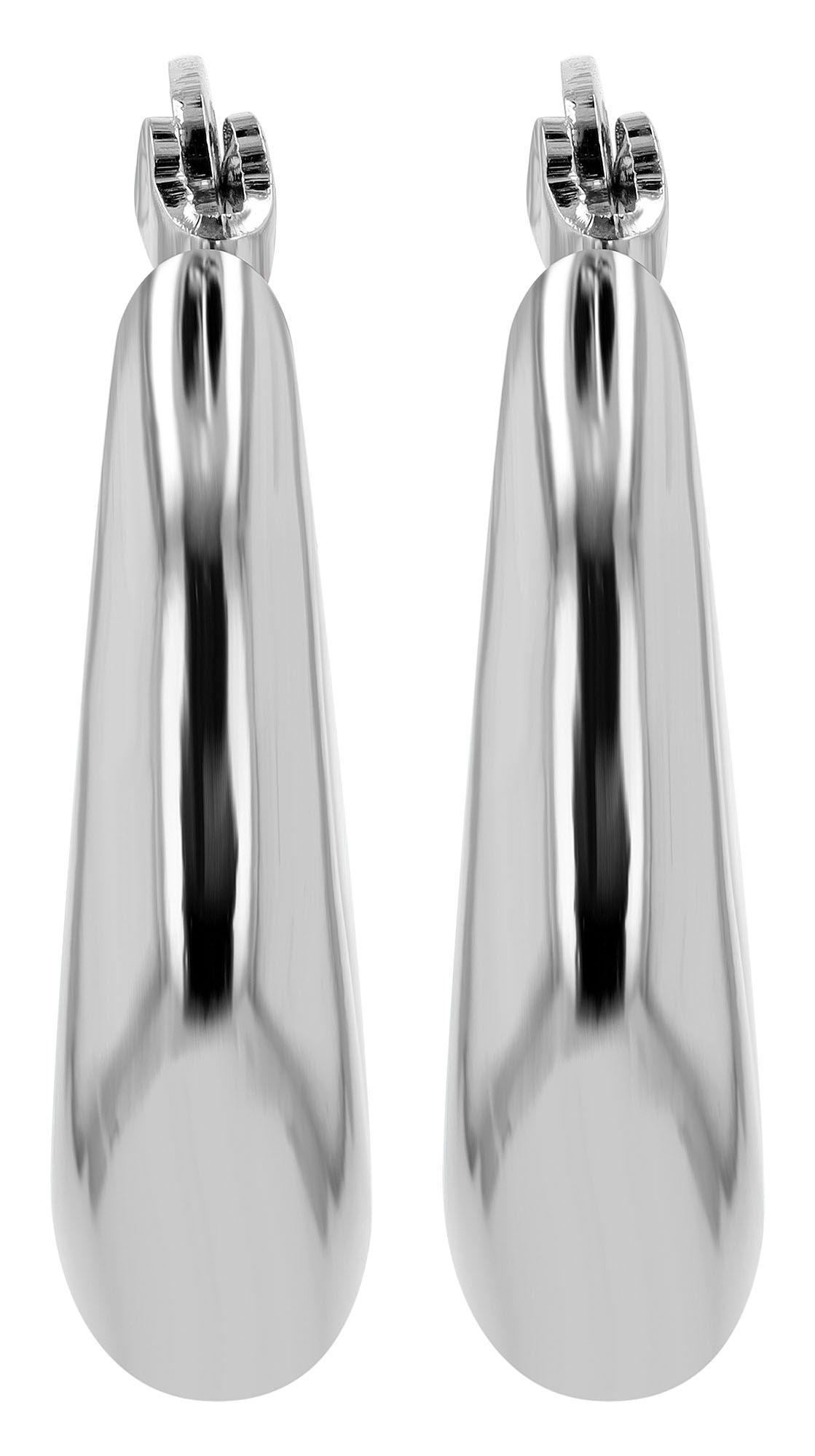 "Freesia", Creolen aus Edelstahl, silberfarben, 24,5 x 6 x 6,5 mm