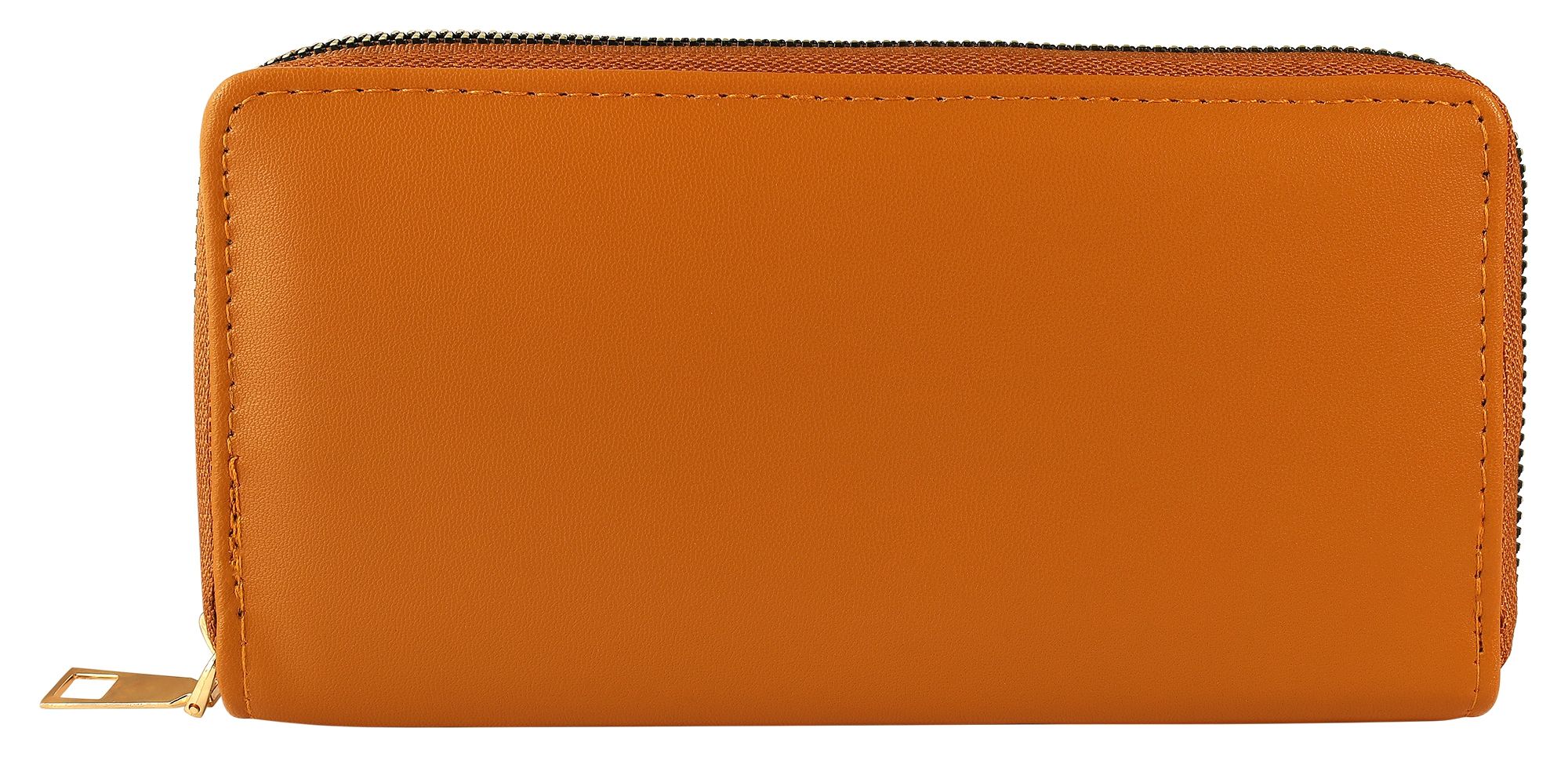 Damengeldbörse aus Lederimitat, schlichtes Design, braun