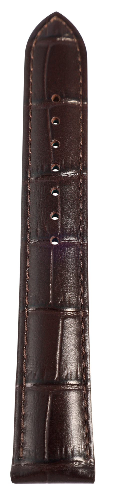 Uhrenarmband aus Echt Leder, Kroko-Optik, dunkelbraun, 18 mm