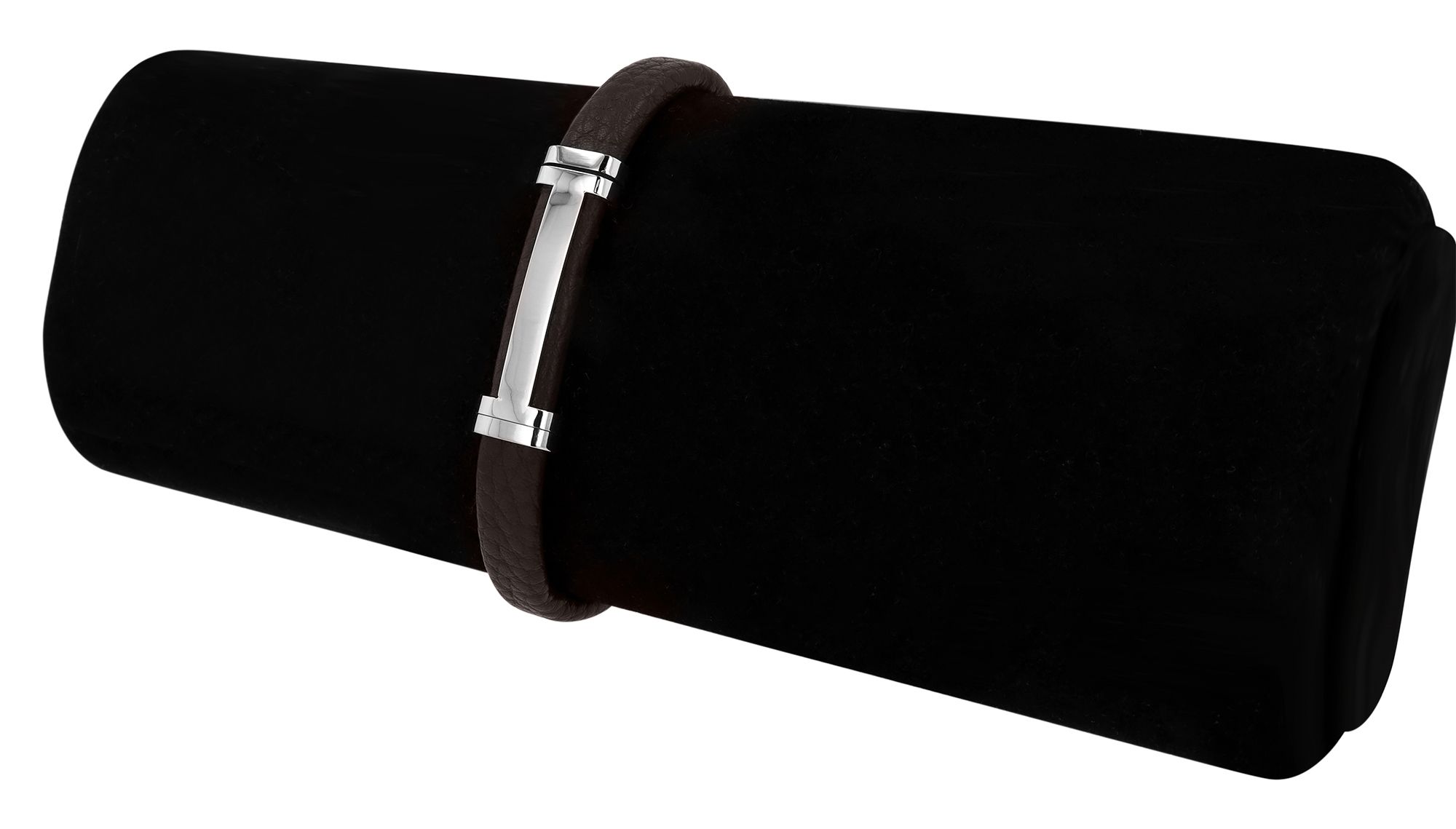 Akzent Armband aus Echtleder, Edelstahl-Gravurplatte, braun