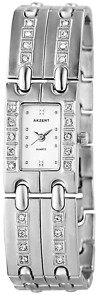 Akzent Damenuhr mit Metallarmband