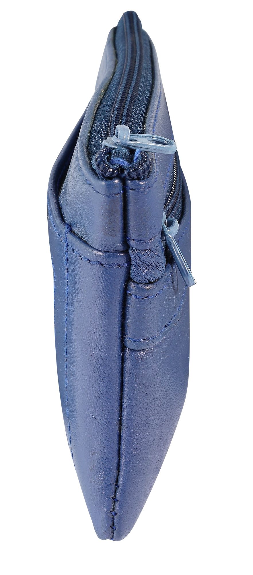 Leonardo Verrelli Schlüsselbeutel aus Echtleder, blau
