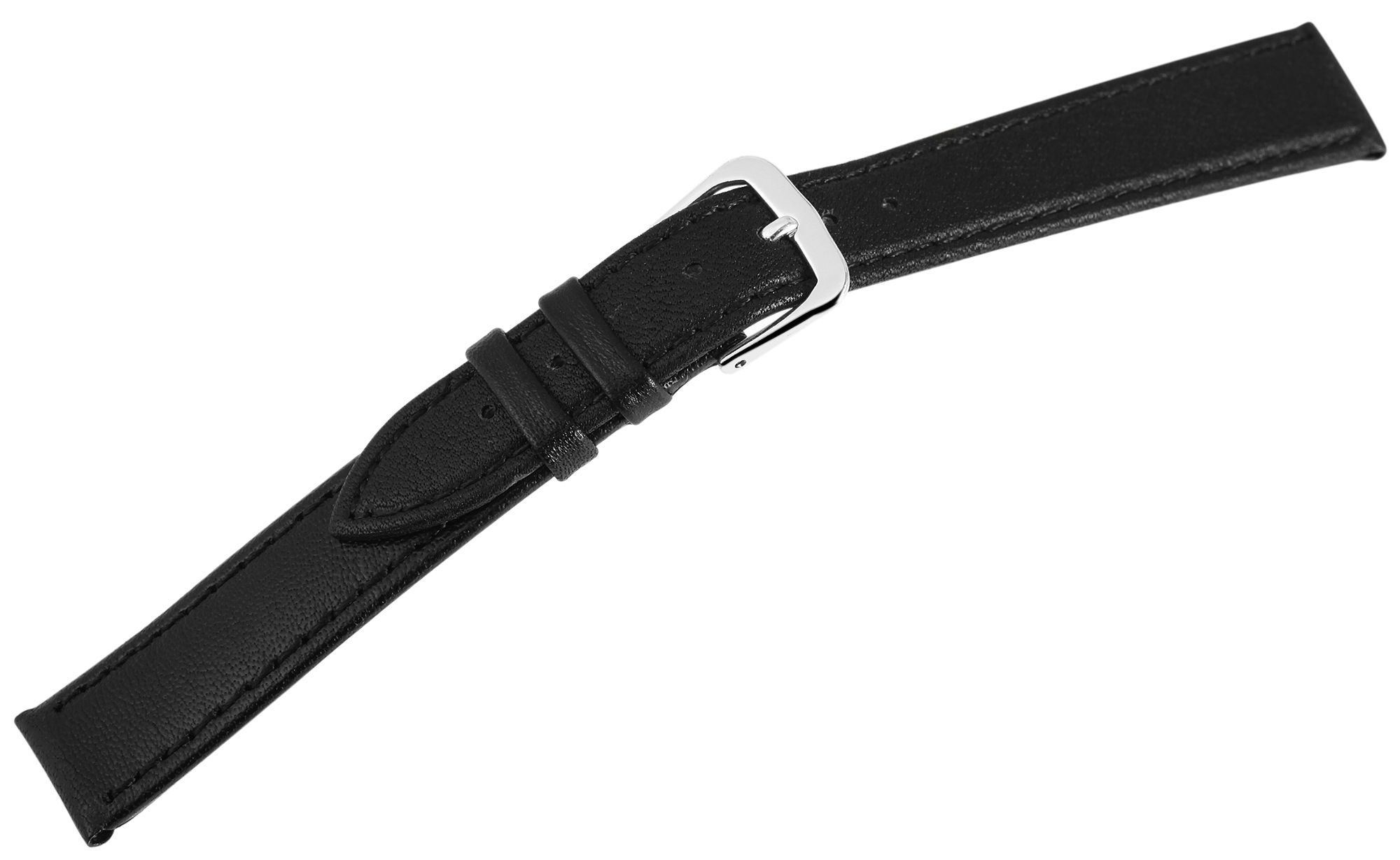 12er Set Echtleder-Uhrenarmband in schwarz, 14 mm