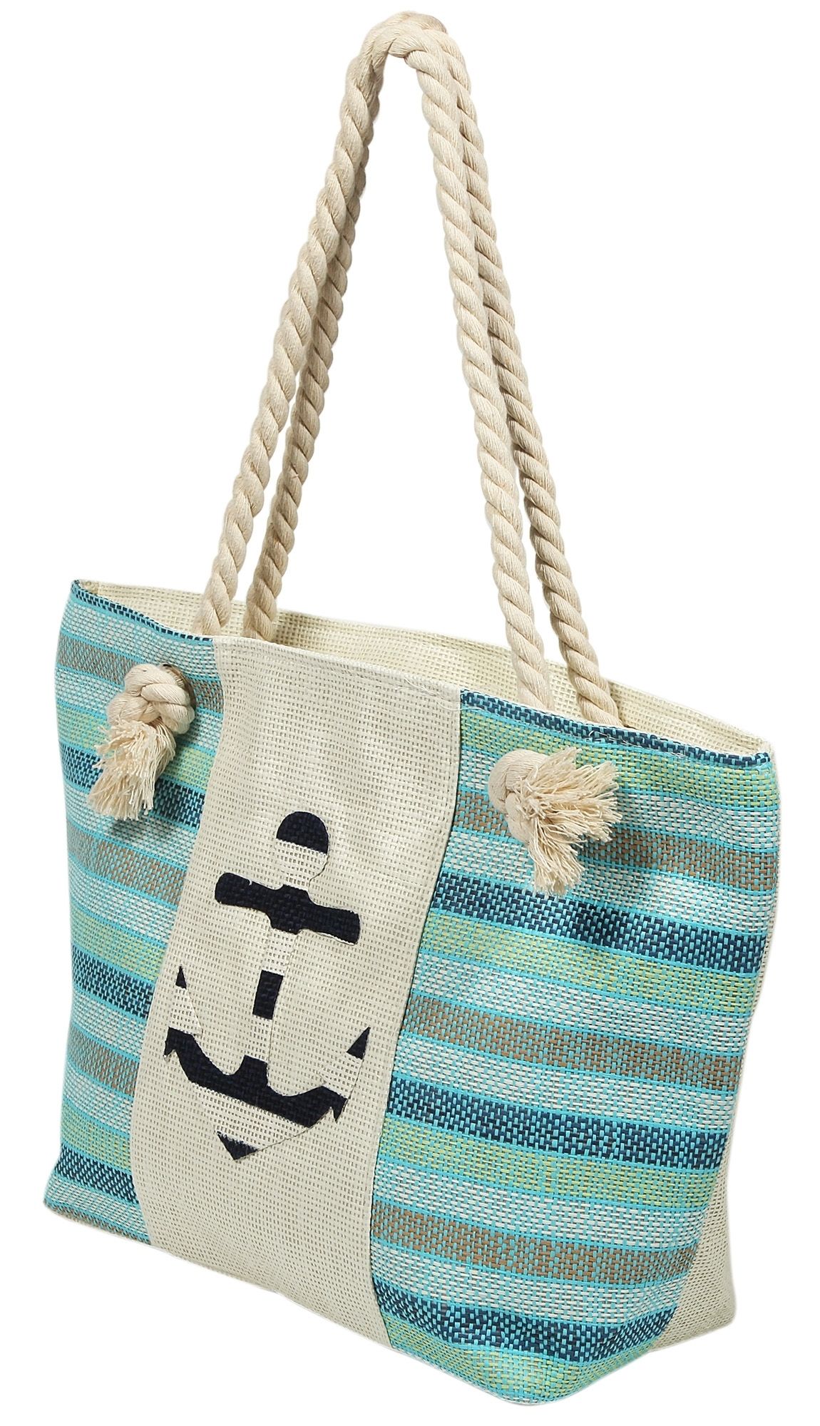 Strandtasche aus Bastfaser, maritim