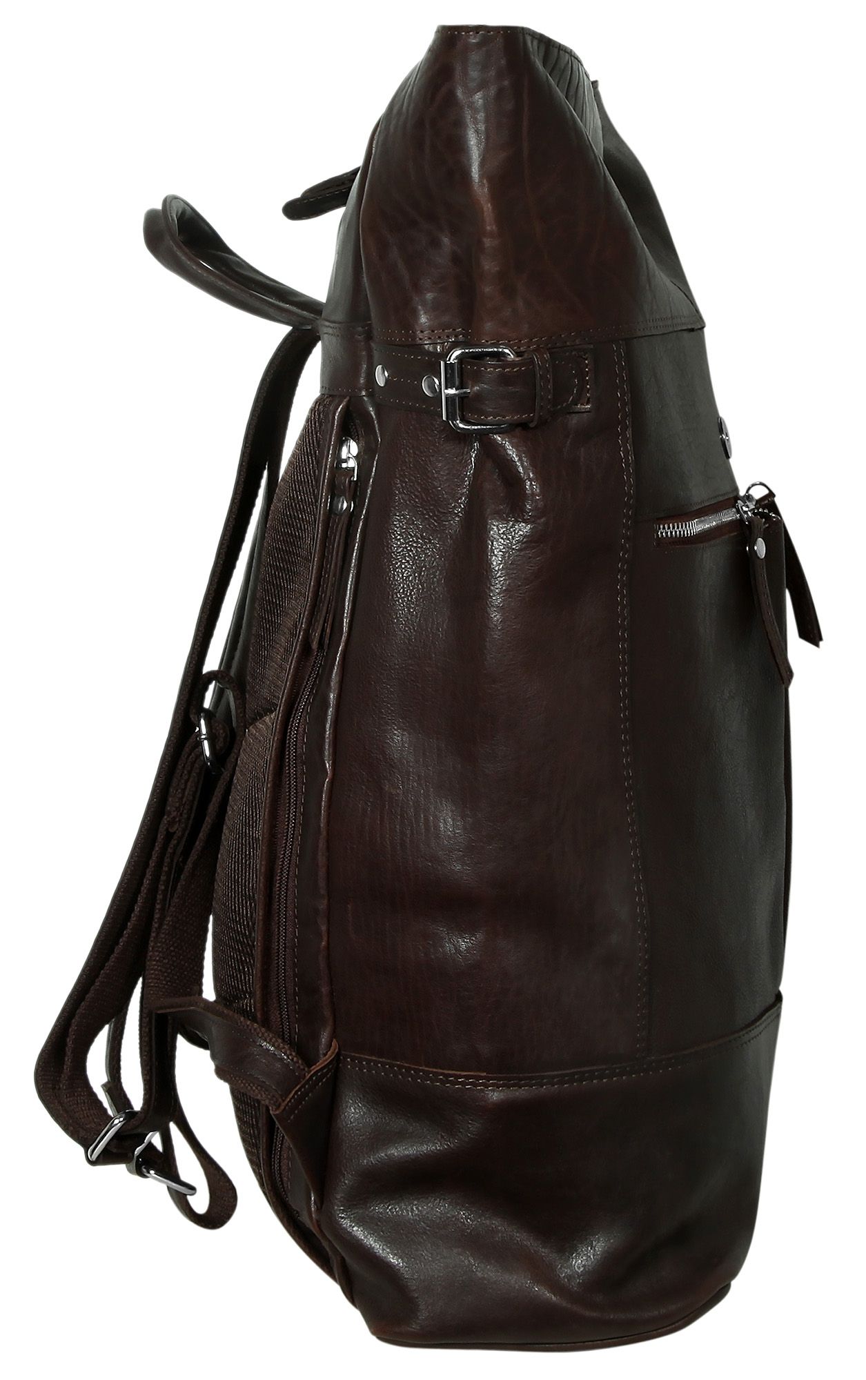 Leonardo Verrelli Echtleder Rucksack, dunkelbraun