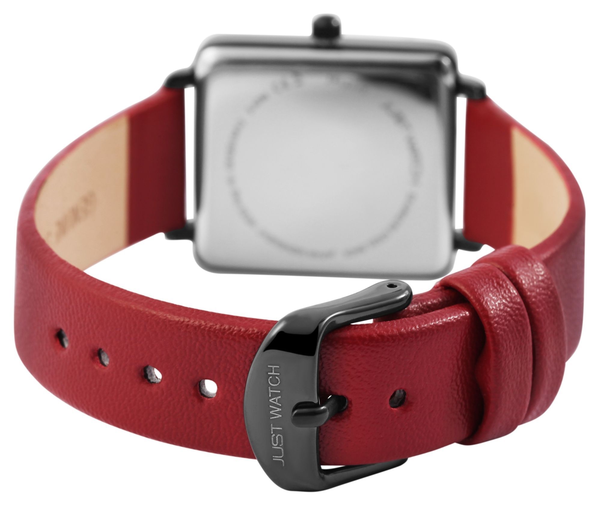 Just Watch Damenuhr mit Echtlederarmband, rot