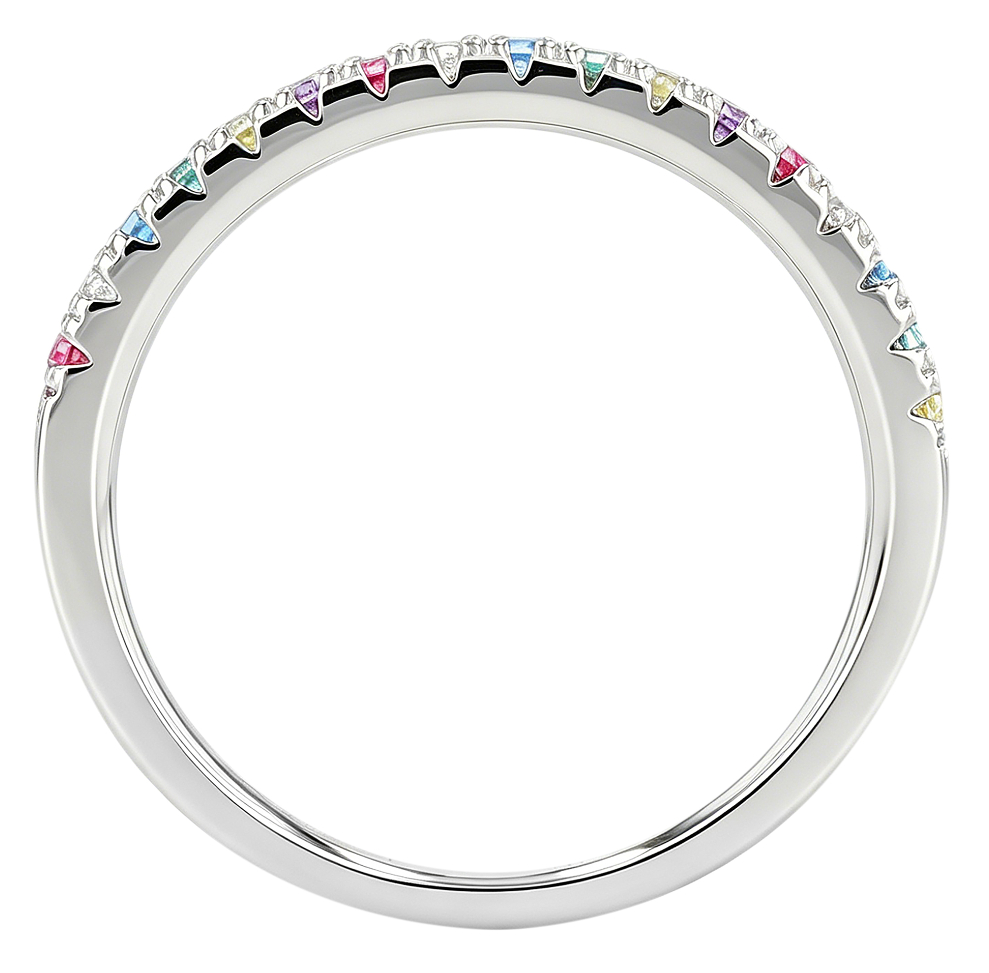 Sif Jakobs Jewellery 925/- Echt Silber Ring "Ellera" Gr 54, Zirkonia (bunt), rhodiniert