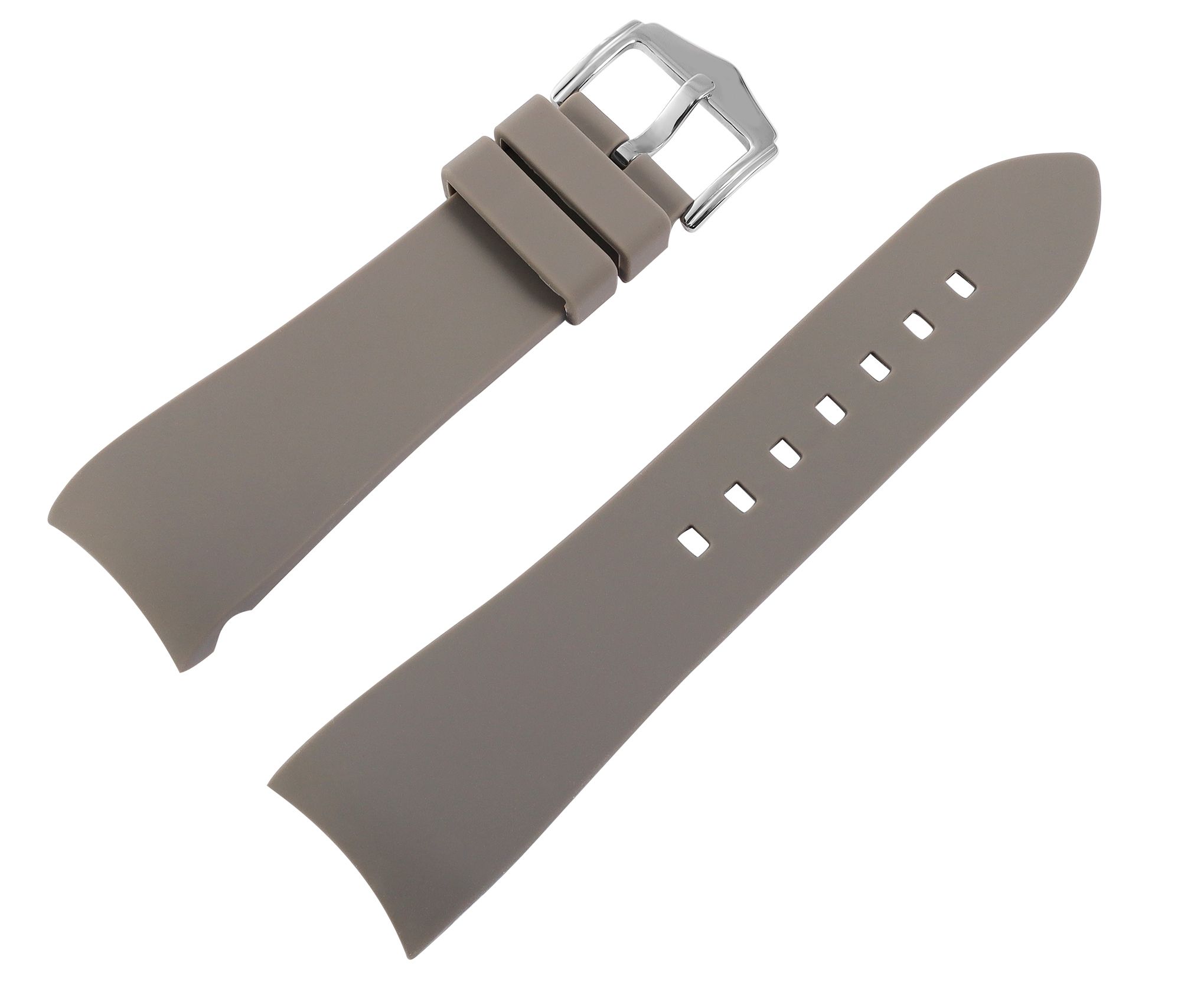 Silikon Uhrenarmband, Dornschließe, grau, 21 mm