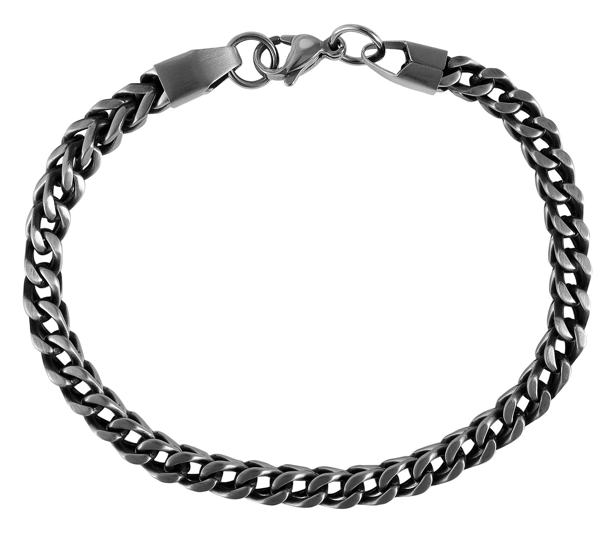"Lontah", Edelstahl 3D-Panzerkettenarmband, Karabiner, 18 cm/5 mm