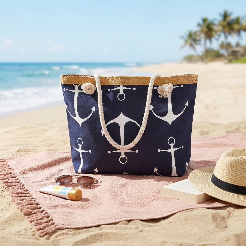 Damen Handtasche aus Textil, Maße: 50 x 33 x 12 cm