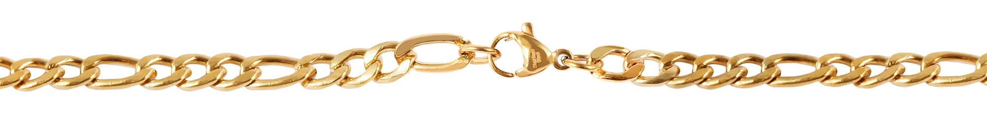 Akzent Kette mit Kreuzanhänger, Edelstahl, goldfarben