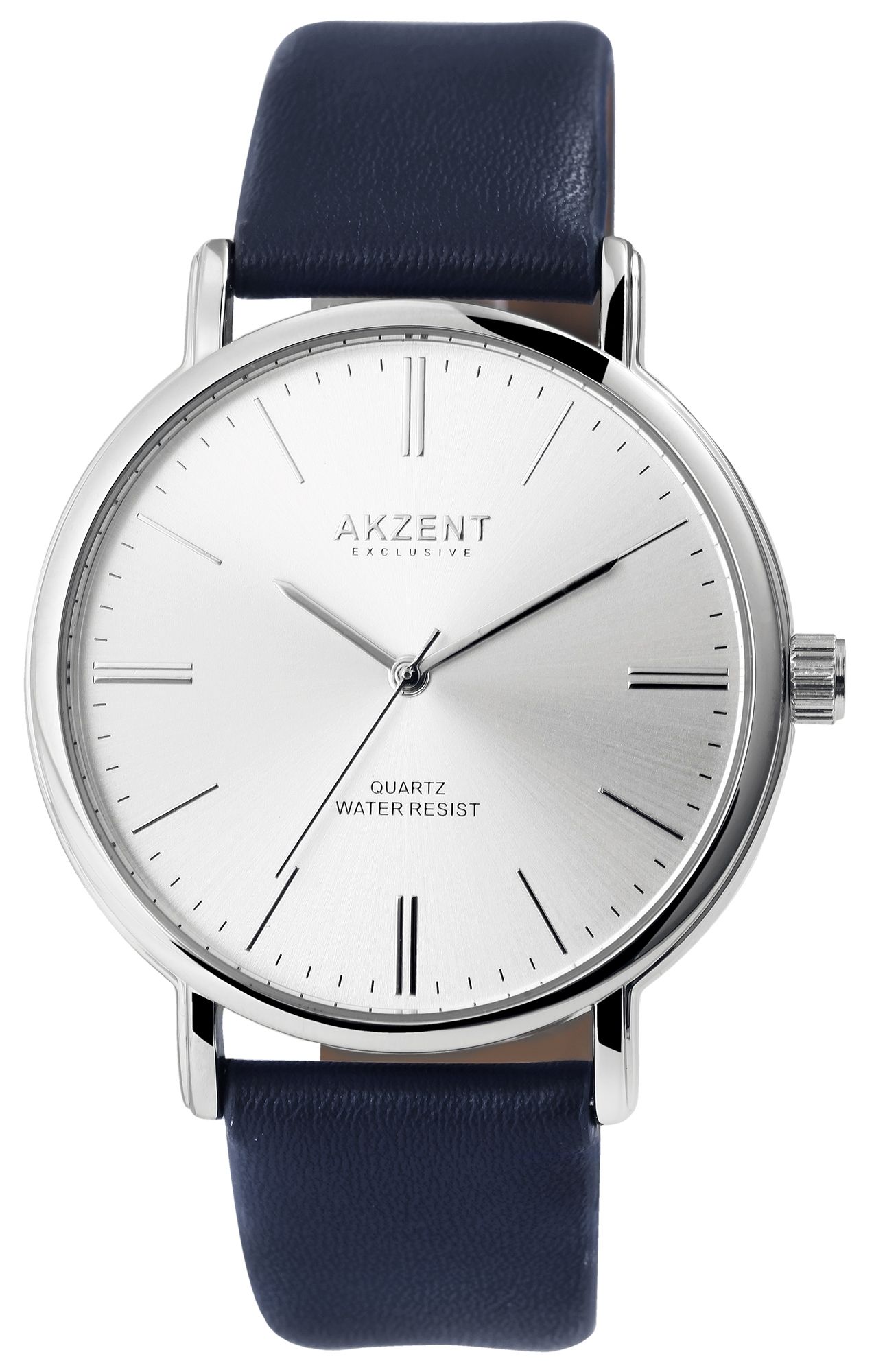 Akzent Exclusive Herrenarmbanduhr mit Lederimitationsarmband