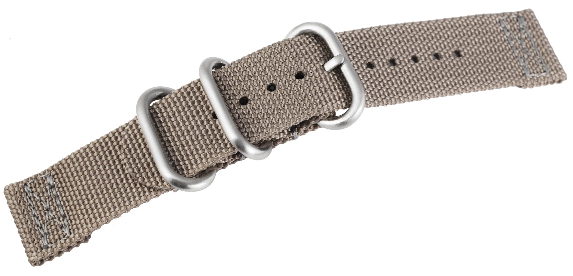 Nylon-Uhrenarmband, grau, Dornschließe, 20 mm