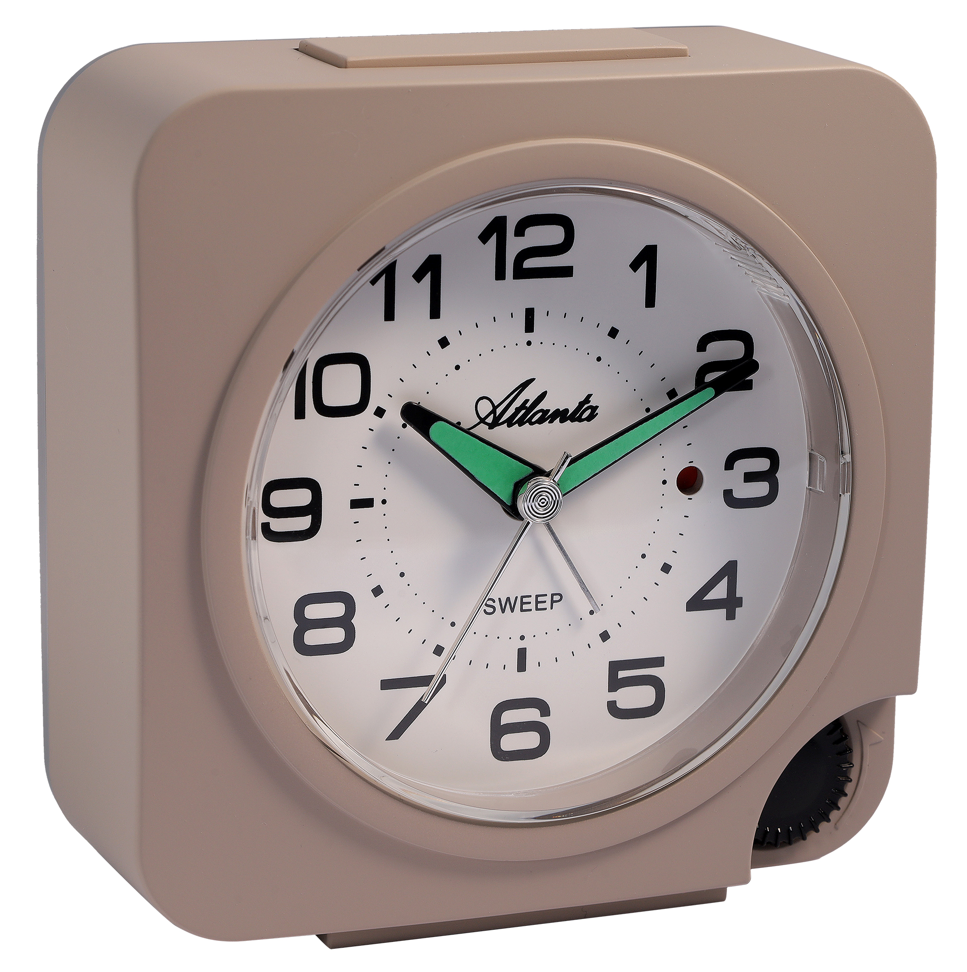 Atlanta Quarz-Wecker (Leisegang/ Licht/ Snooze), beige