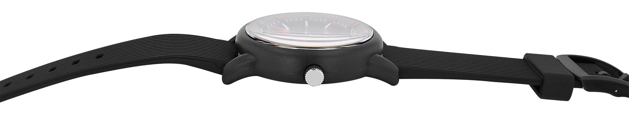 Q&Q Herrenuhr, Kunststoff, Silikonarmband, schwarz/rot, 10 ATM, Ø 42 mm