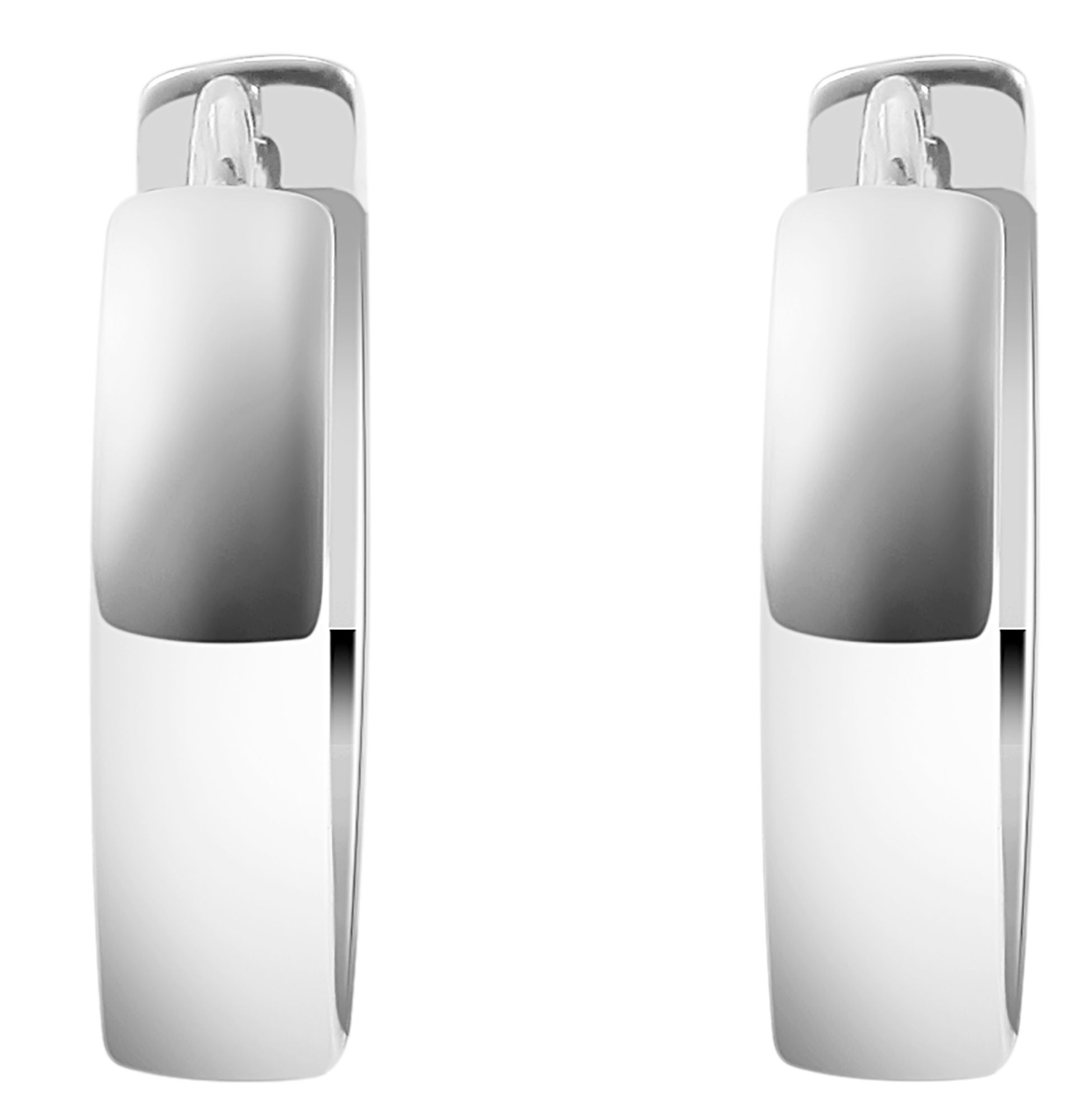 925/- Echt Silber Klapp-Creolen "Amolia", 925/rhodiniert