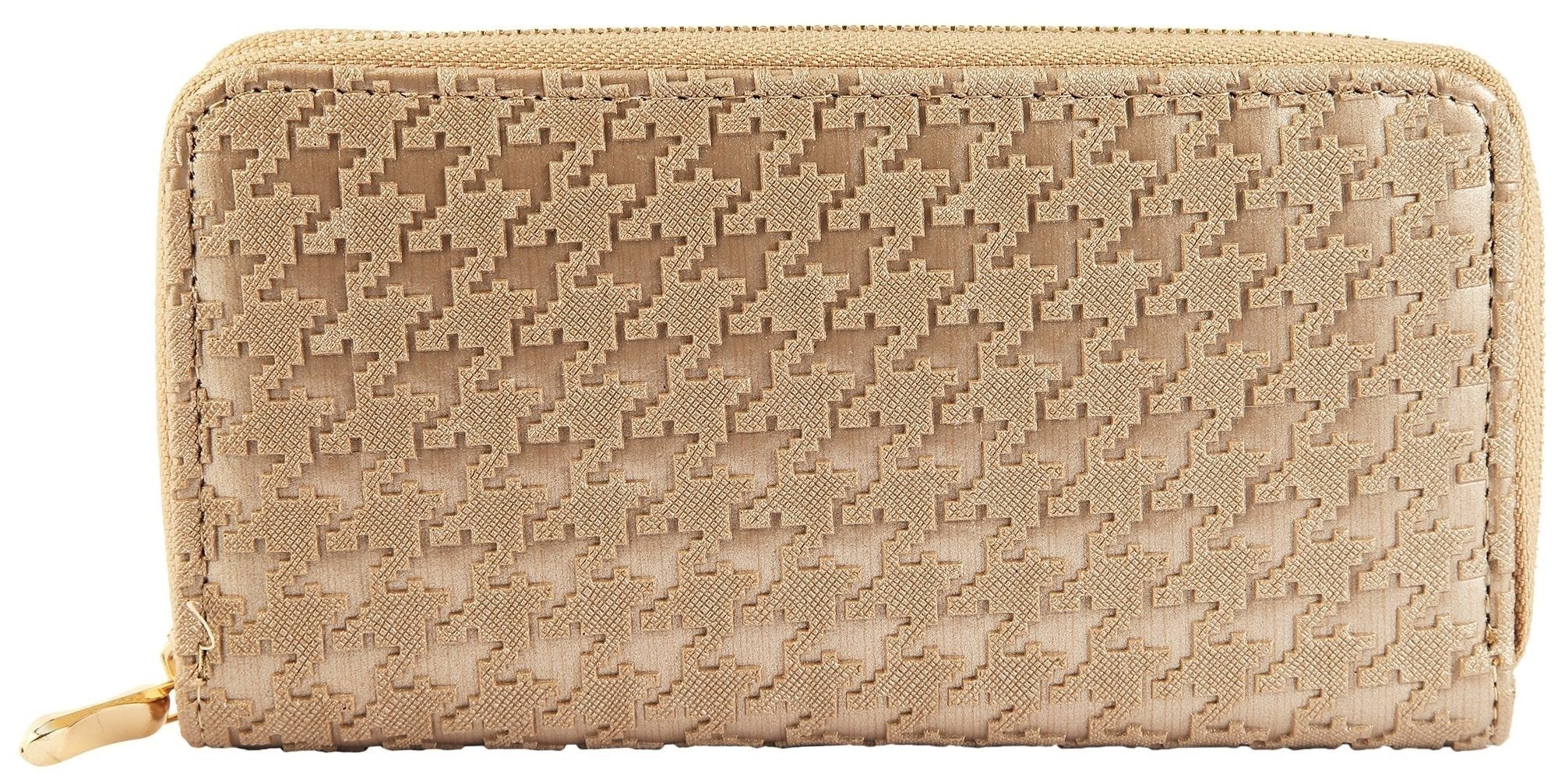 Cham Cham Damen Geldbörse aus Lederimitat in hellbraun. Format 19 x 10 cm.
