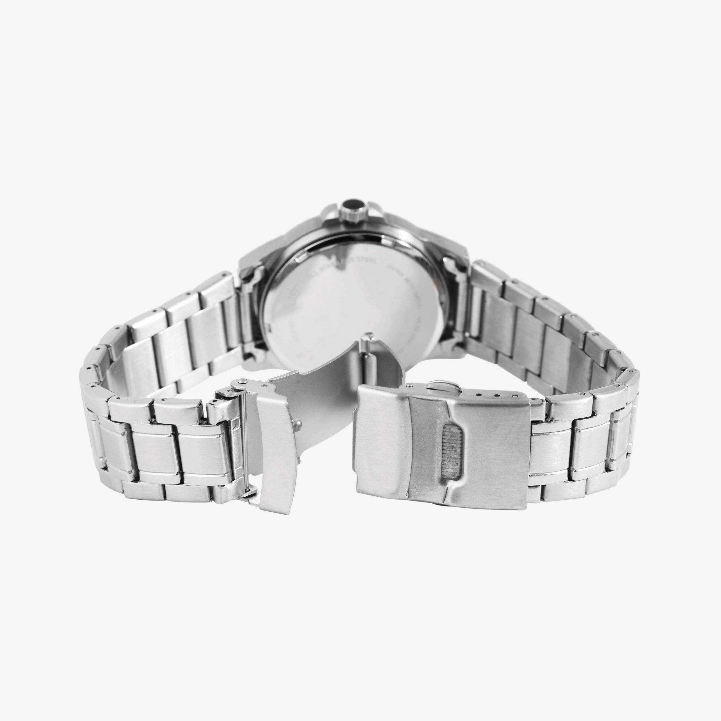 Just "Baroon" Herrenuhr mit Edelstahlband, 3-Zeiger, Datumsanzeige, silberfarben, weißes ZB