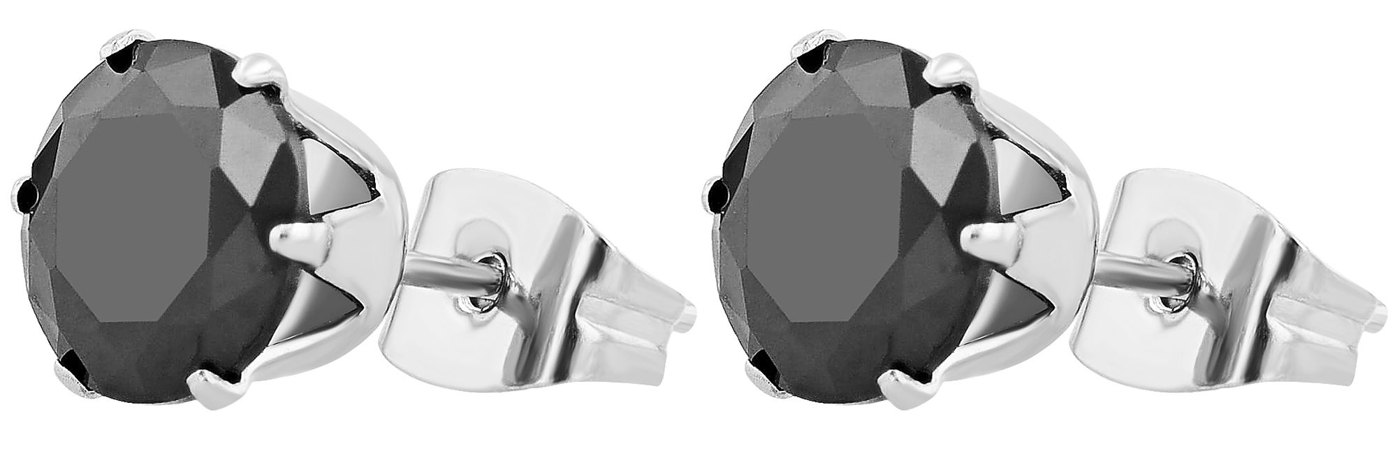 Akzent Ohrstecker "Jule" aus Edelstahl, runder Zirkoniabesatz, Ø 7 mm