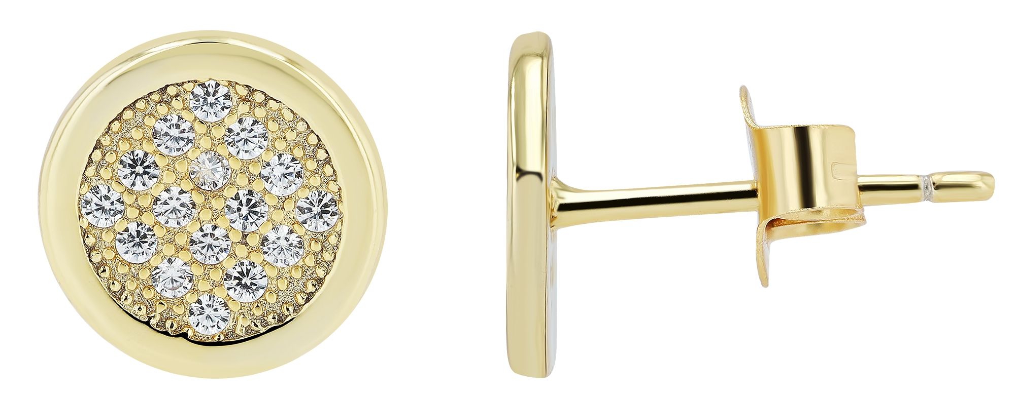 "Swea" 925/- Echt Silber Schmuckset mit Ohrsteckern und Anhänger, Zirkoniabesatz, goldfarben