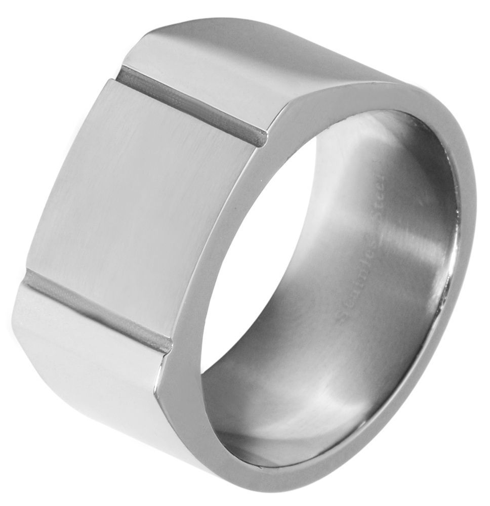 Akzent Herren-Ring aus Edelstahl, Gr. 64