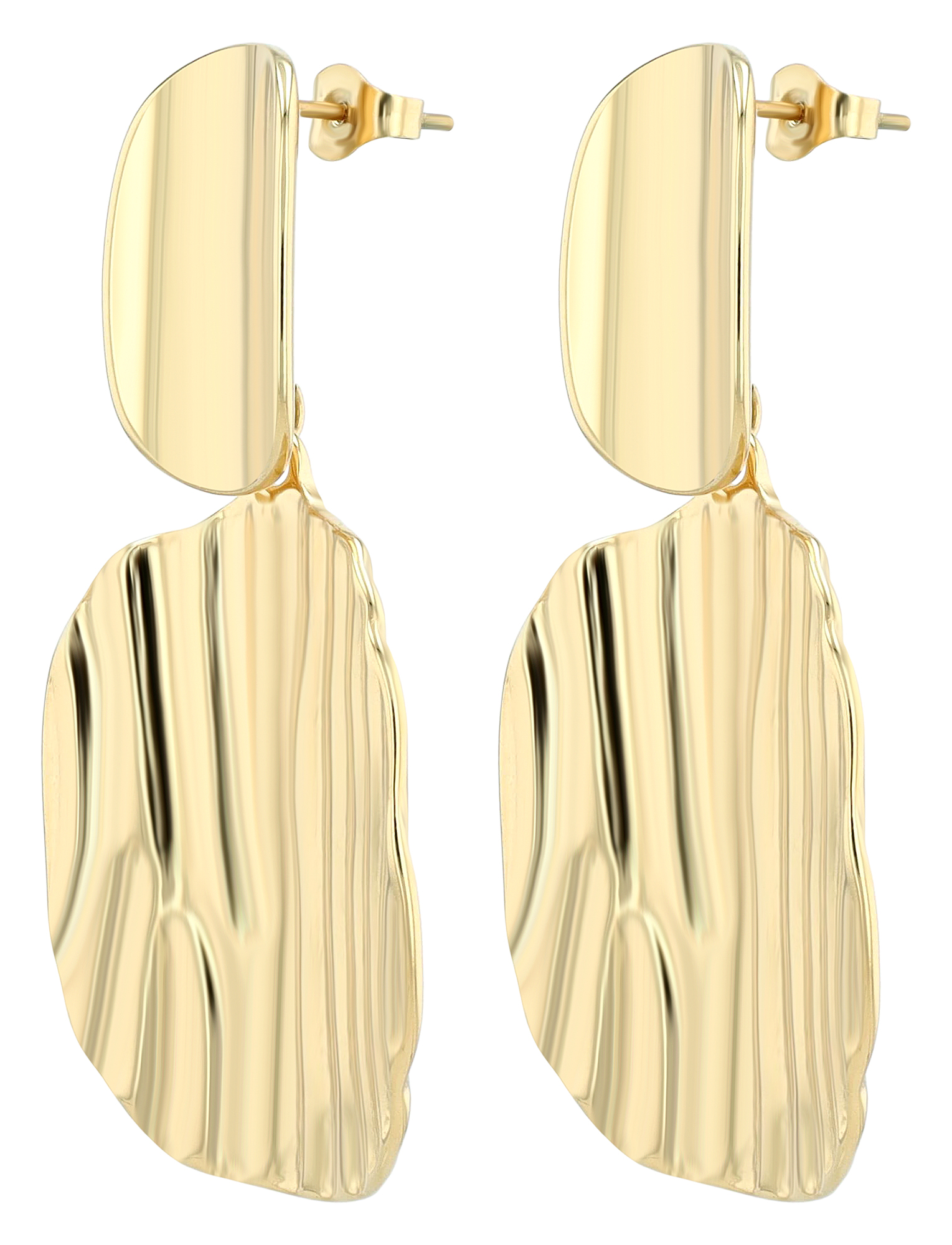 "Vangelia" Statement Ohrstecker/ Ohrhänger, Edelstahl goldfarben