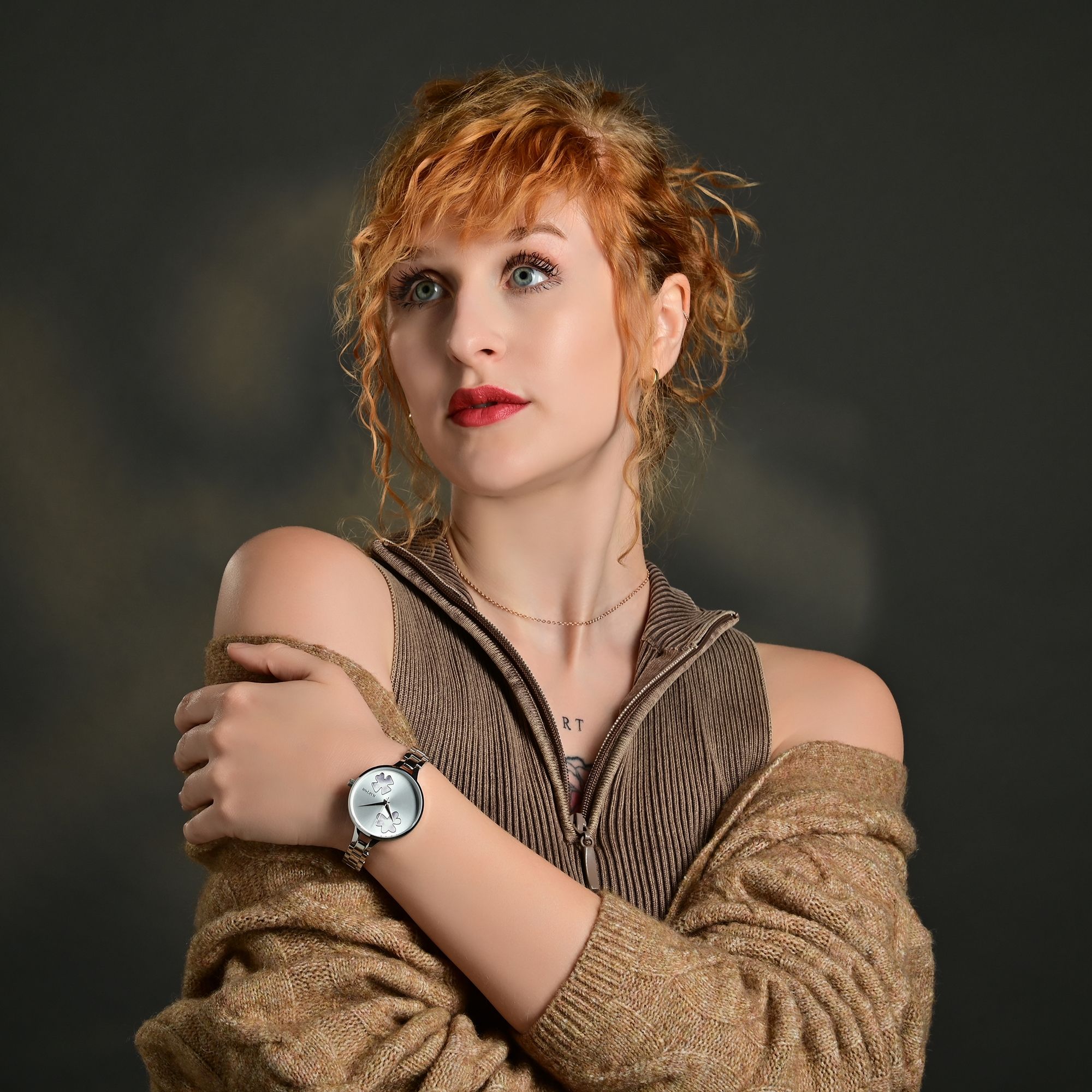 Raptor Damenuhr "Fiona" mit Edelstahlarmband, silberfarben
