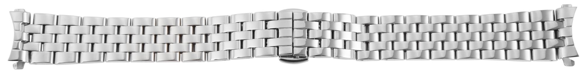 Edelstahl-Uhrenarmband, silberfarben, Butterfly-Faltschließe, 18 mm