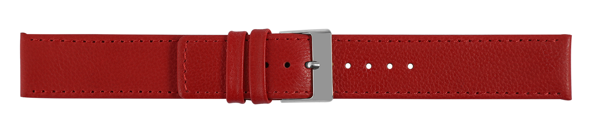Echtleder-Uhrenarmband "super-soft", rot, Naht, 22 mm