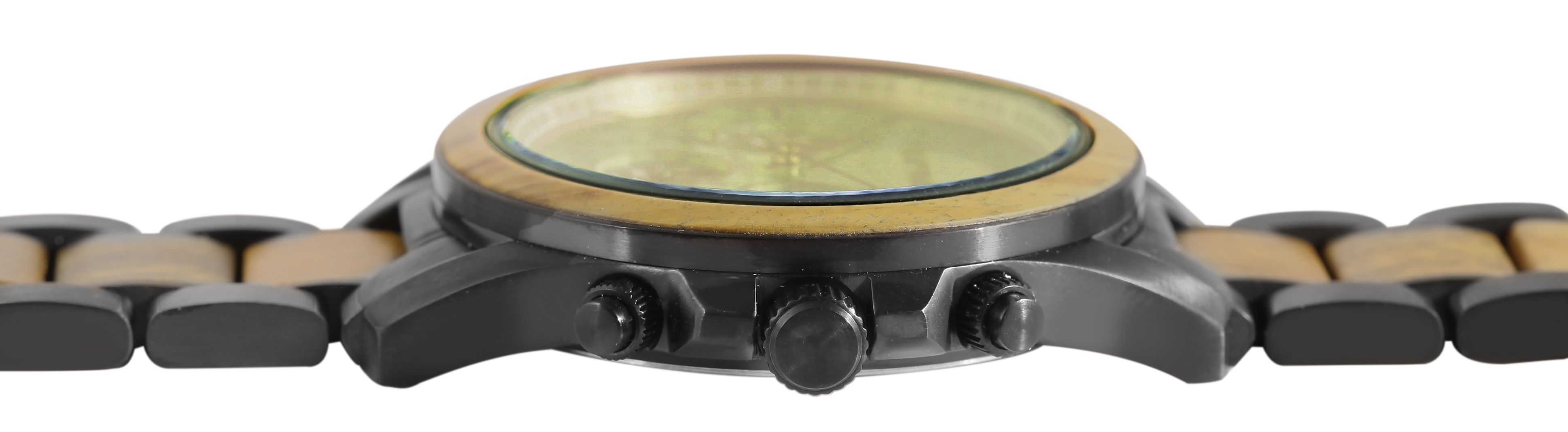 Raptor Herrenchronograph "Chiko" aus Edelstahl und grünem Sandelholz