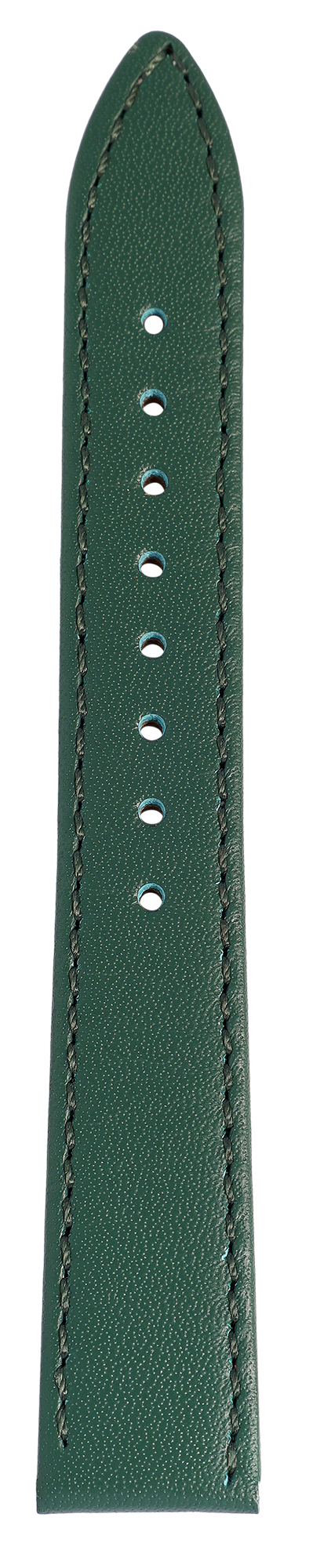 Echtleder-Uhrenarmband "super-soft", grün, Naht,14 mm