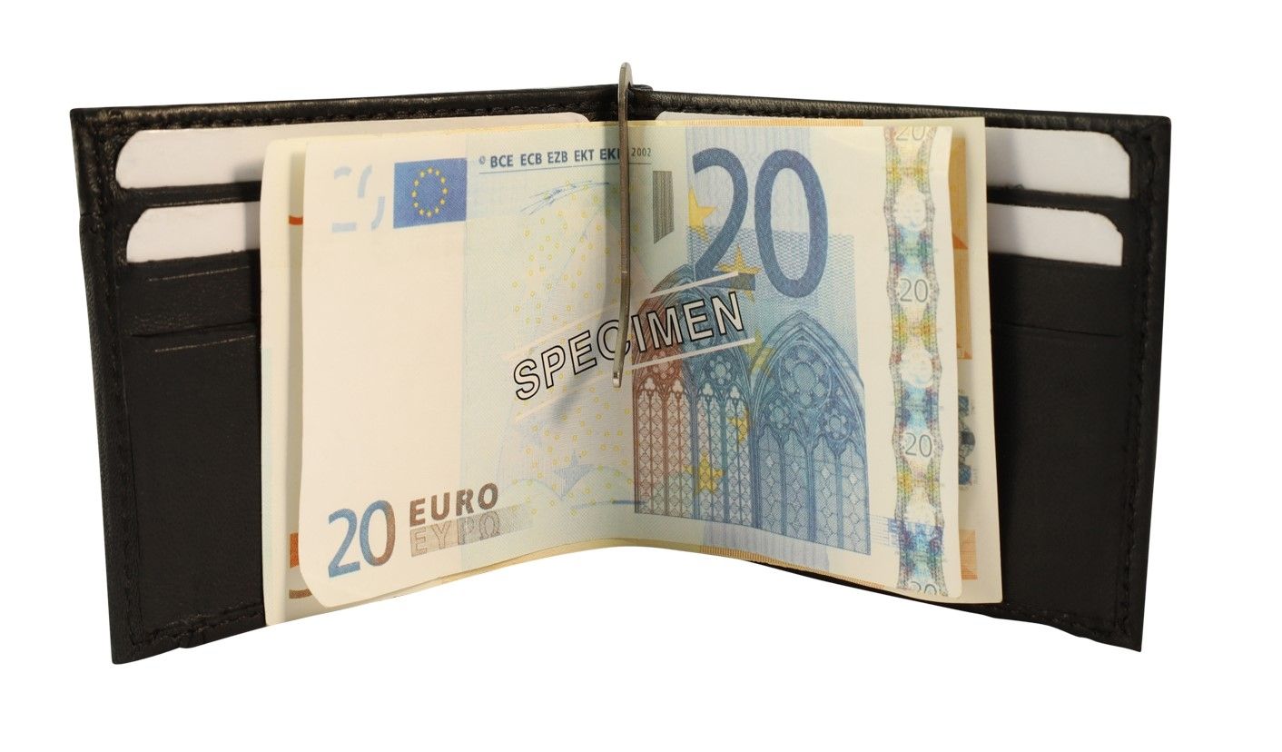 Steinmeister Geldbörse mit Geldscheinklammer, Querformat