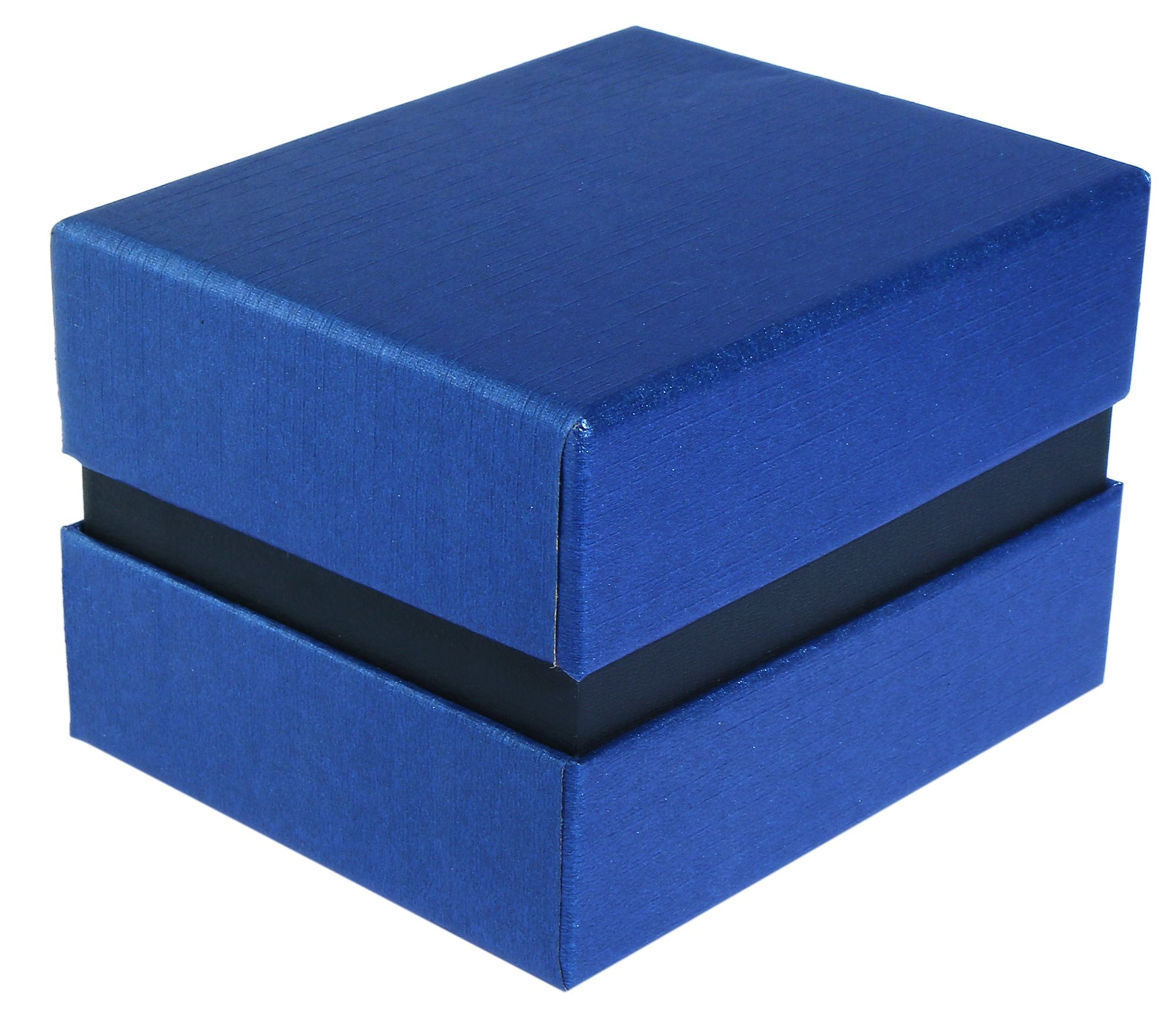 Uhrenbox mit abnehmbarem Deckel, Pappe, 11 x 9 x 7 cm, blau
