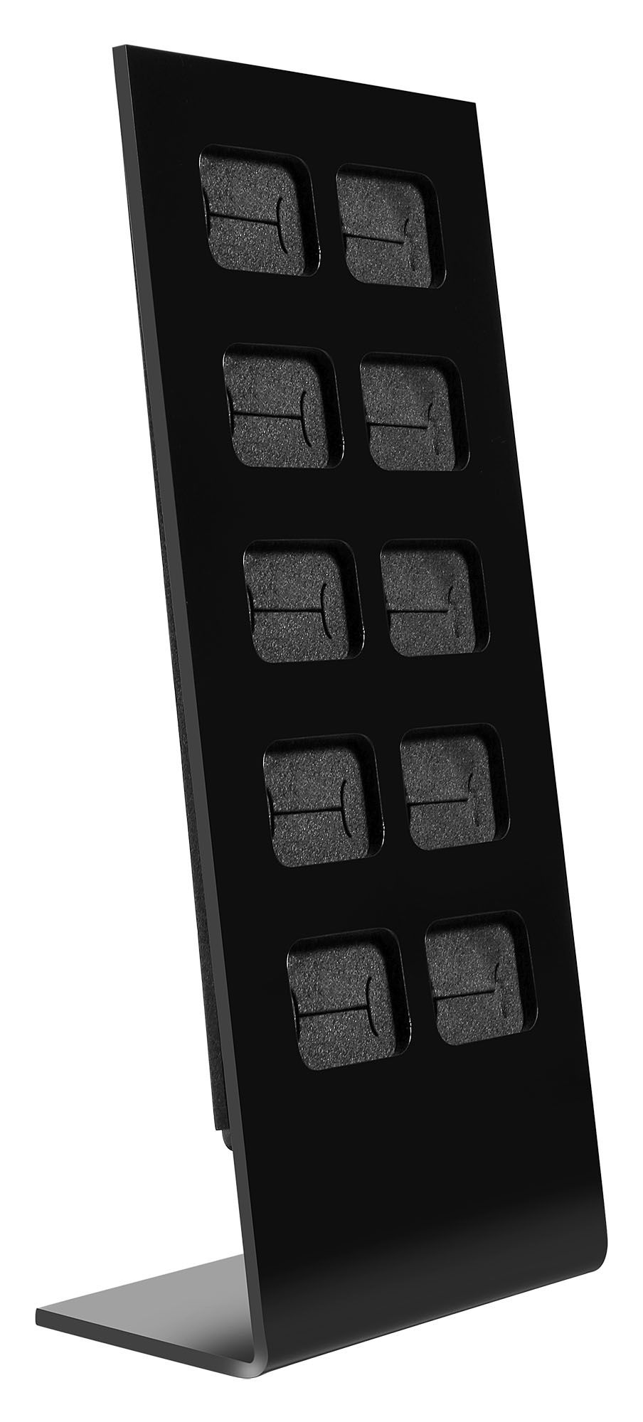 Ringaufsteller für 10 Ringe, Acryl, 20,5 x 9,5 x 4,5 cm, schwarz