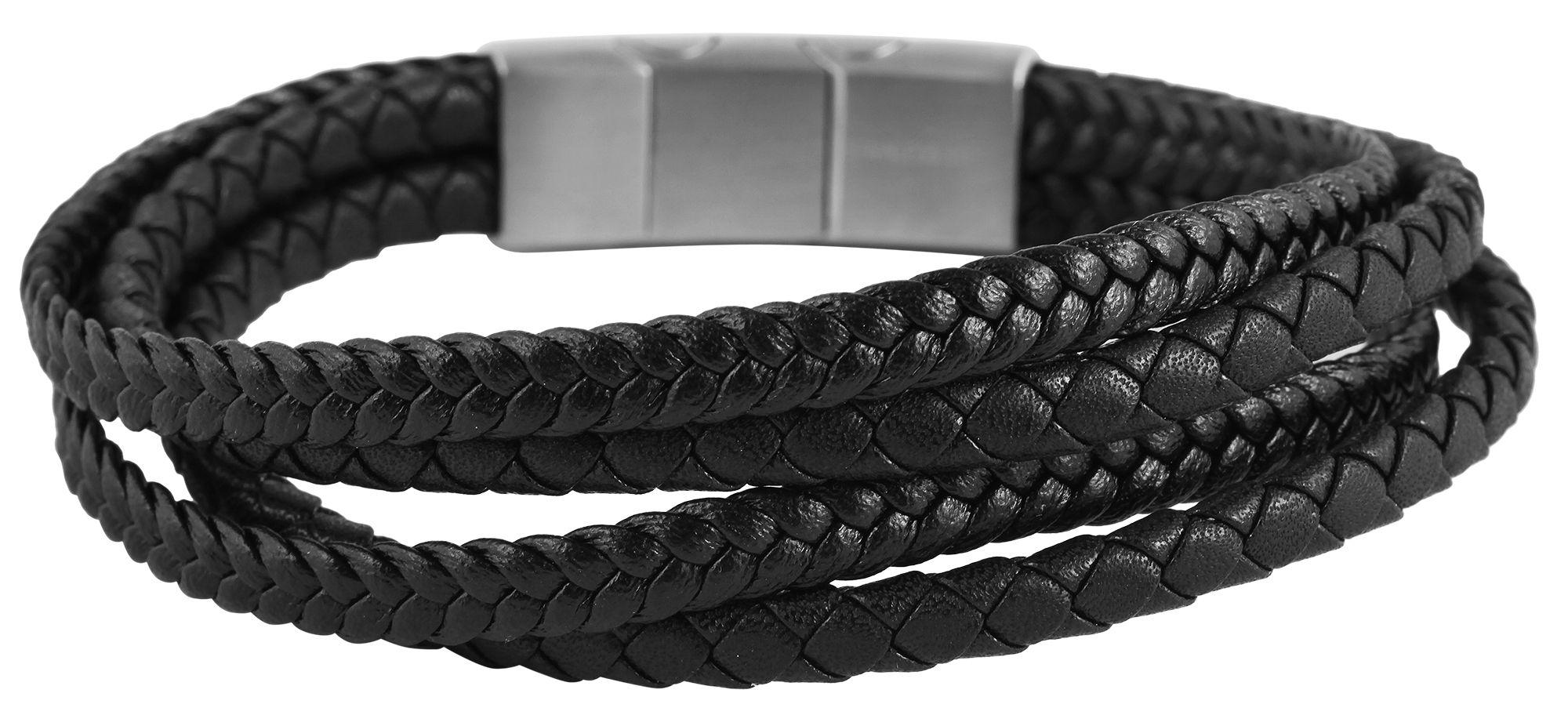 Akzent Echtlederarmband in schwarz mit Magnetschließe